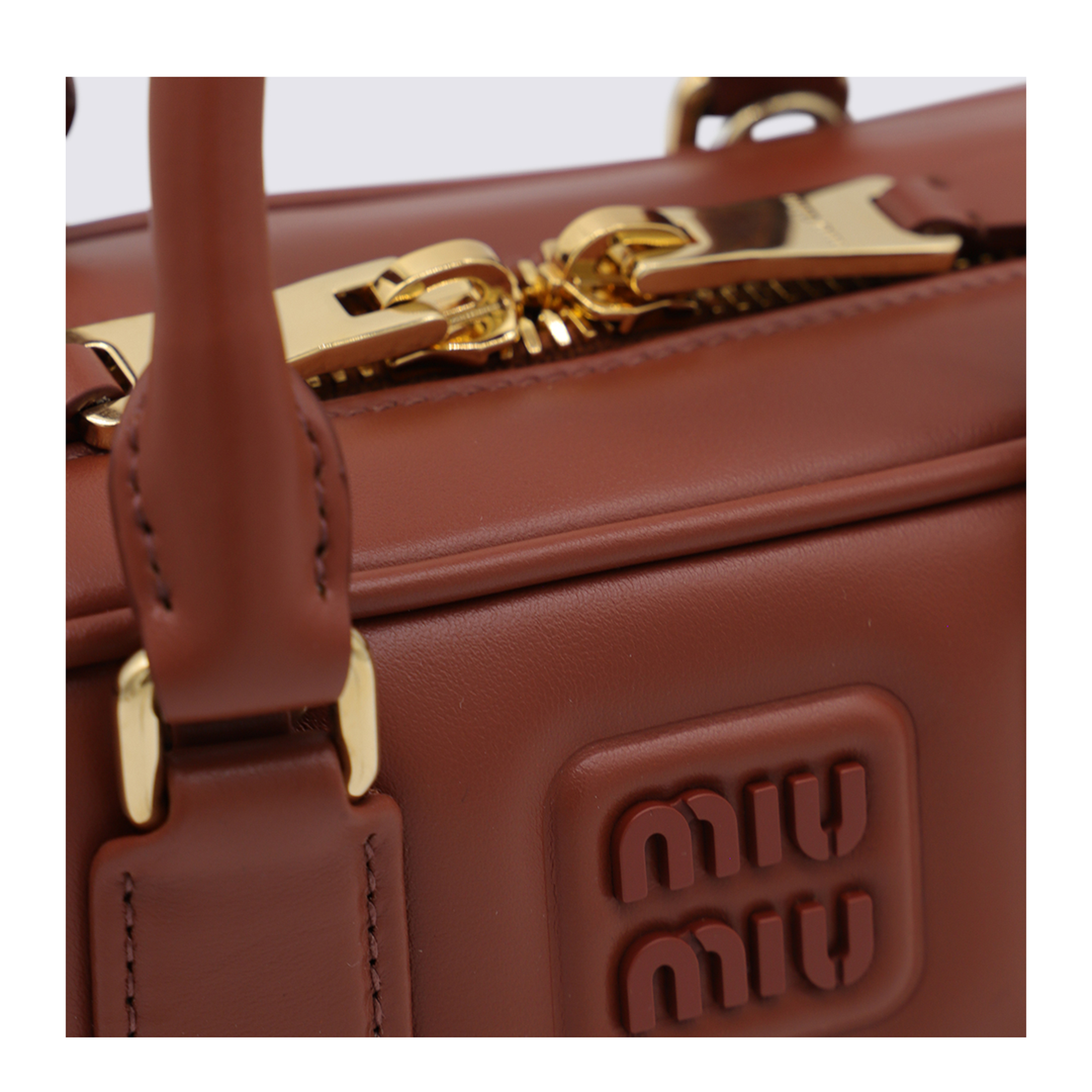 Arcadie Medium Calf Leather Top Handle Bag - Rust - Image 4