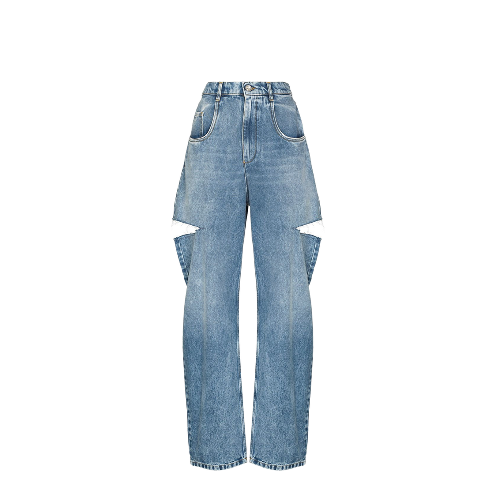 Denim Jeans with Slash Details - Image 1