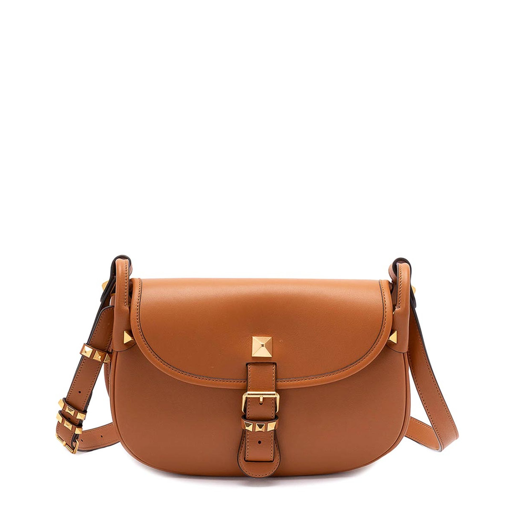Flaneuse Small Leather Crossbody Bag - Brown - Image 1
