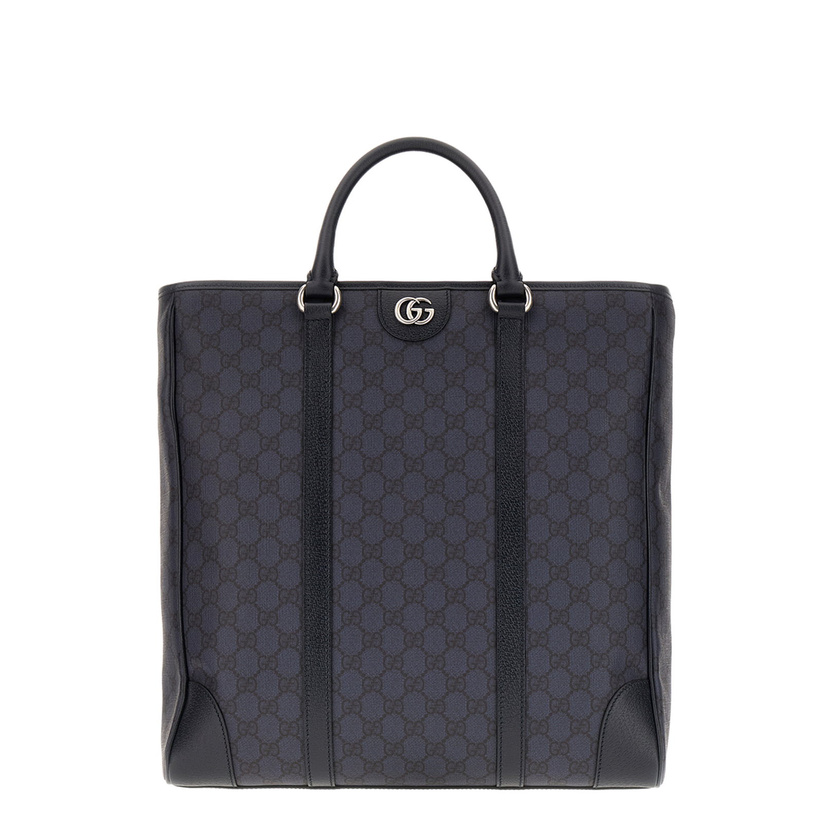Ophidia Medium GG Supreme Canvas Shopping Bag - Navy Blue and Black - Image 4