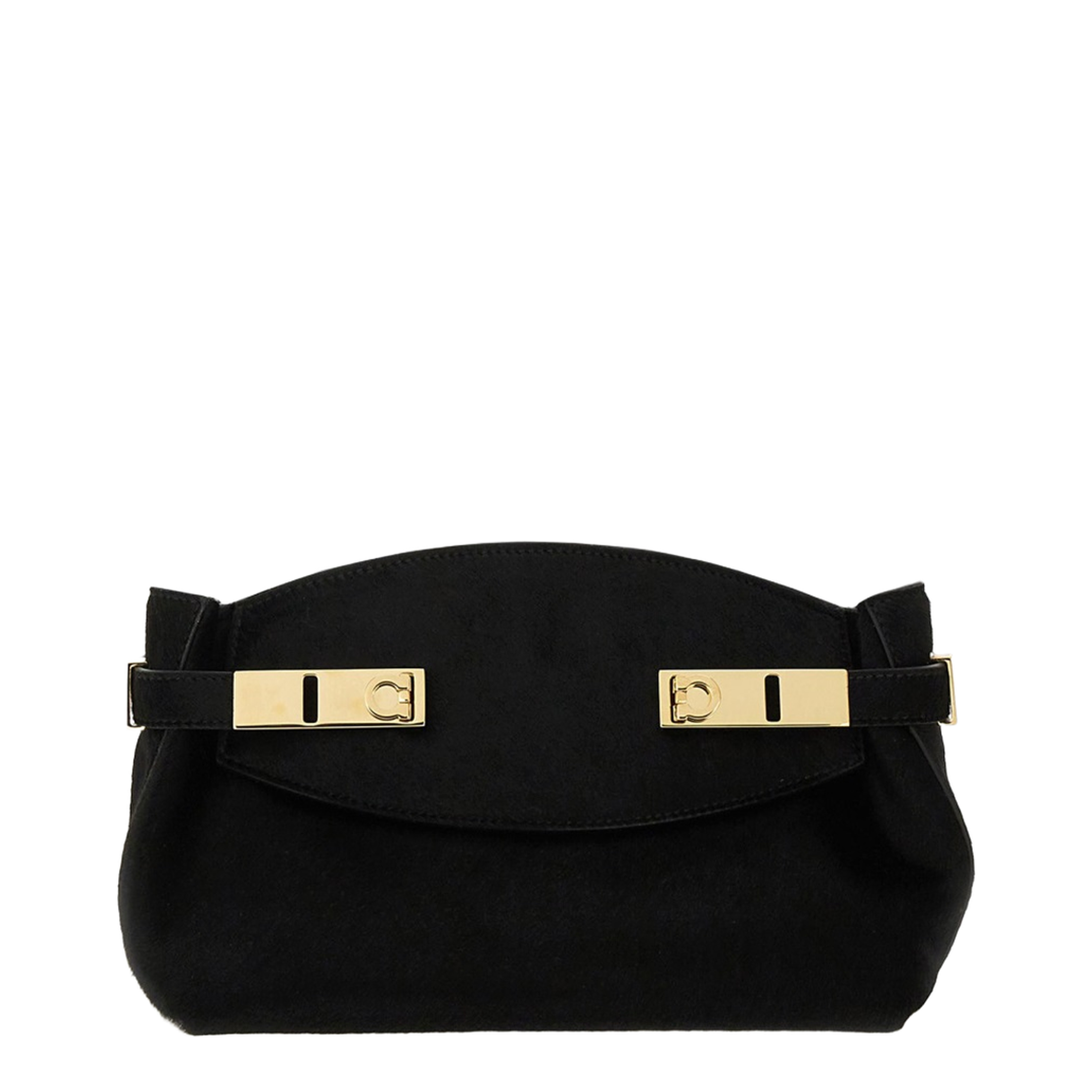 Hug Soft Medium Hair Calf Clutch - Black - Image 1