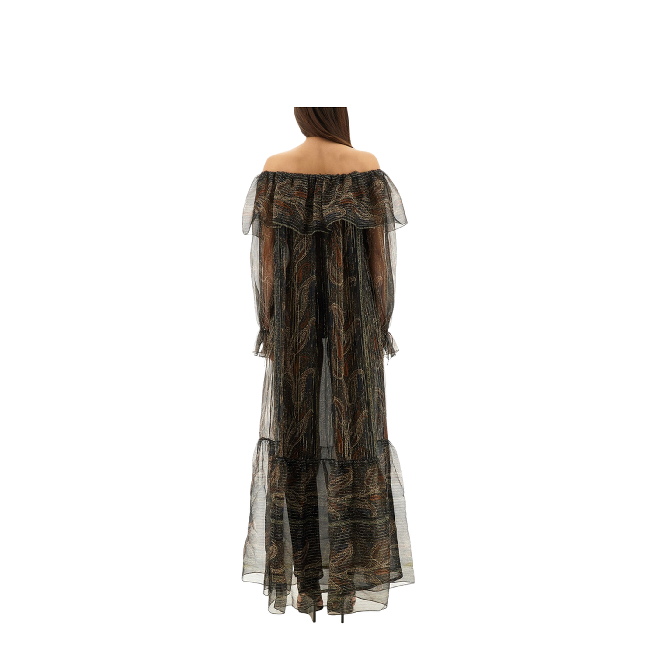 Silk Lurex Creponne Dress - Image 3