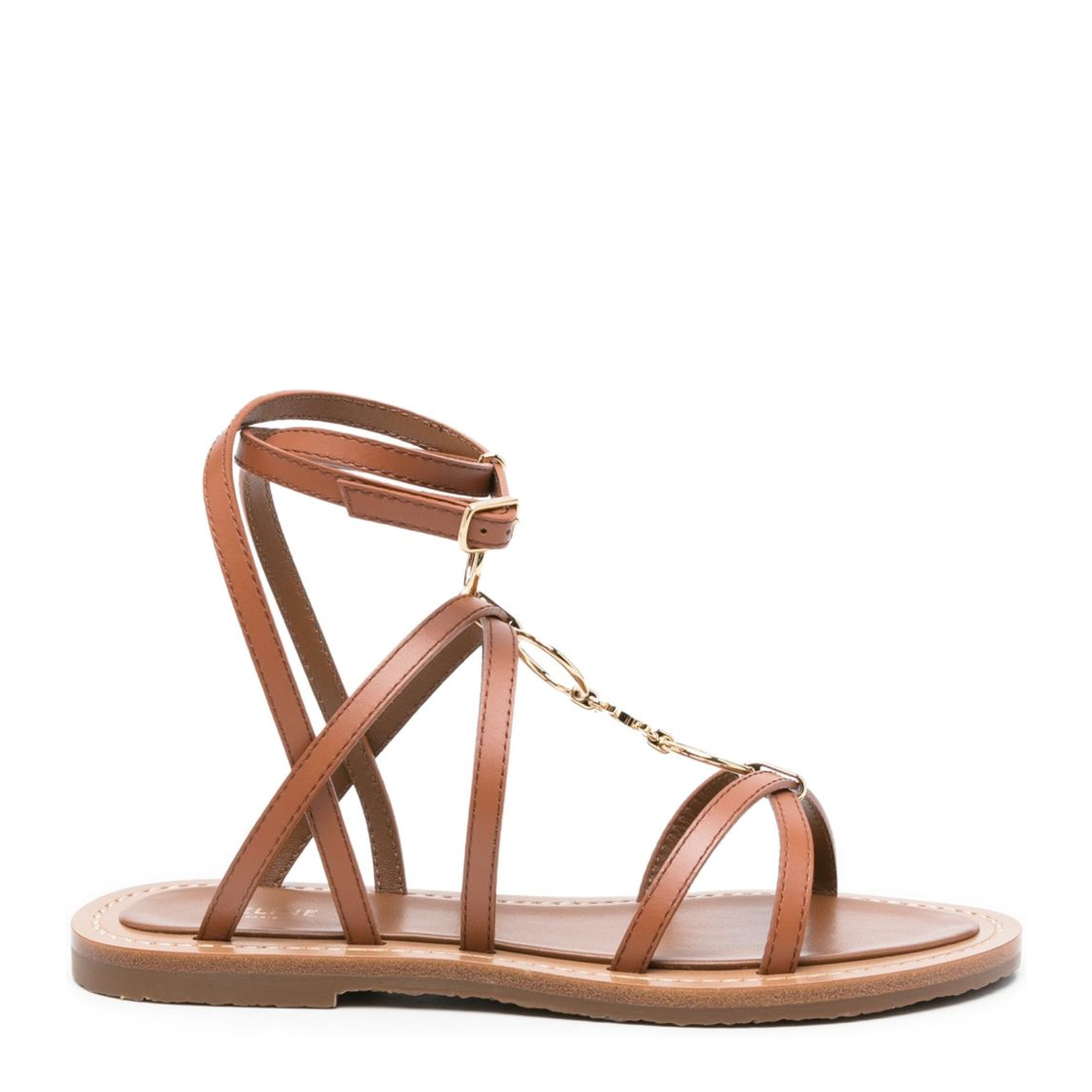 Lympia Sandals with Decorative Straps in Brown - Image 1