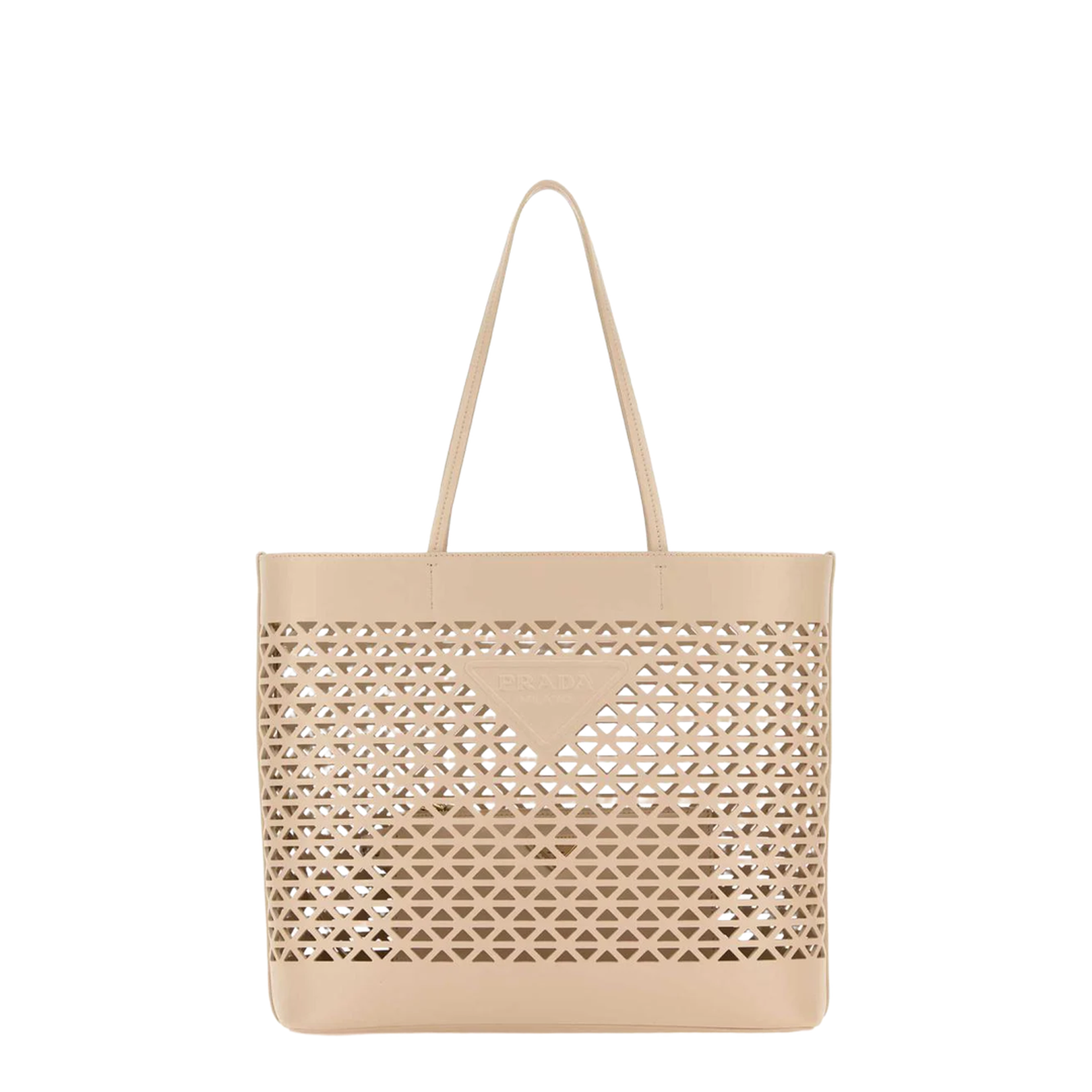 Travertino Perforated Leather Shopping Tote - Travertino - Image 1
