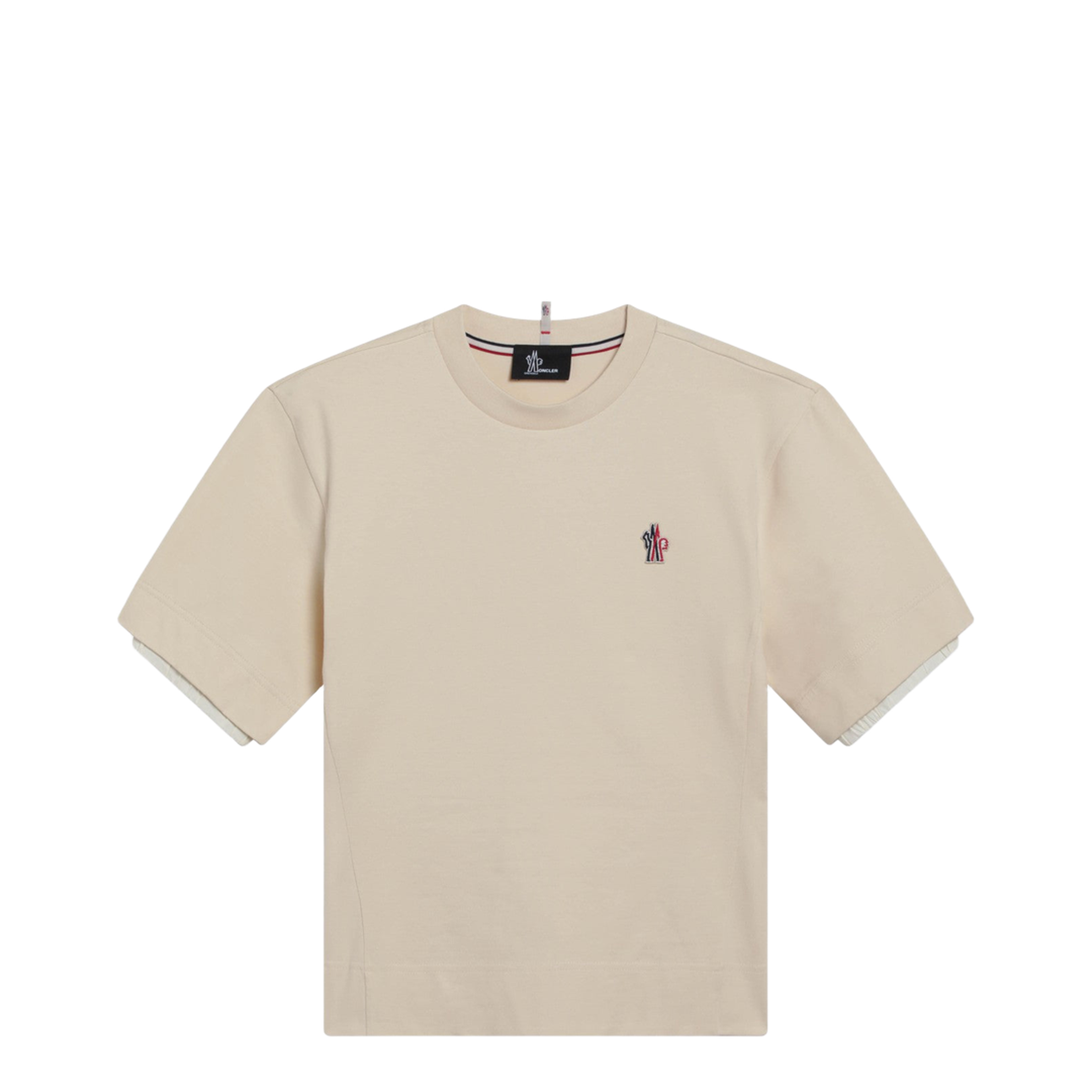 Crew Neck T-Shirt with Logo on Front and Back in Tech Fabric White - Image 1