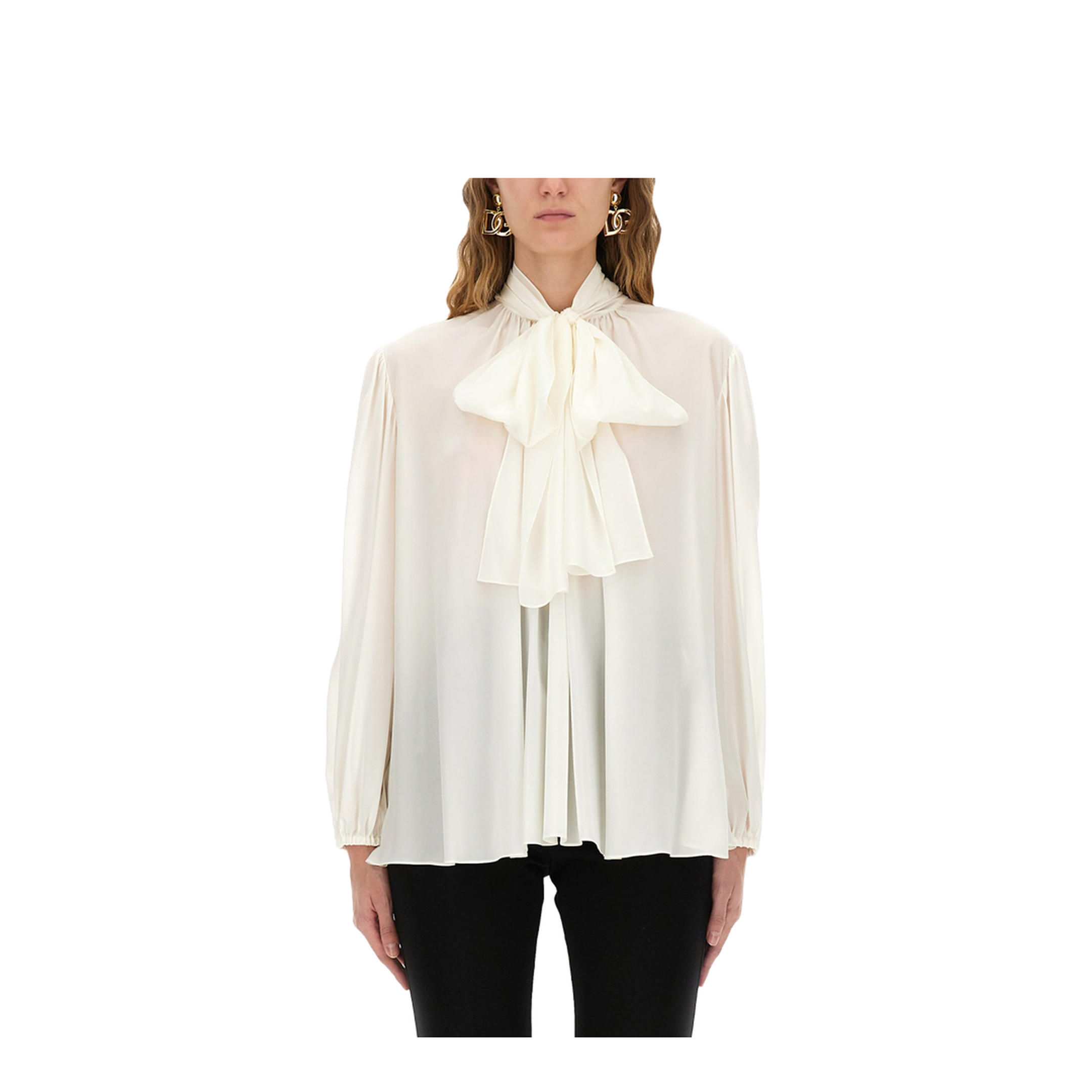 Silk Shirt With Scarf - Image 1