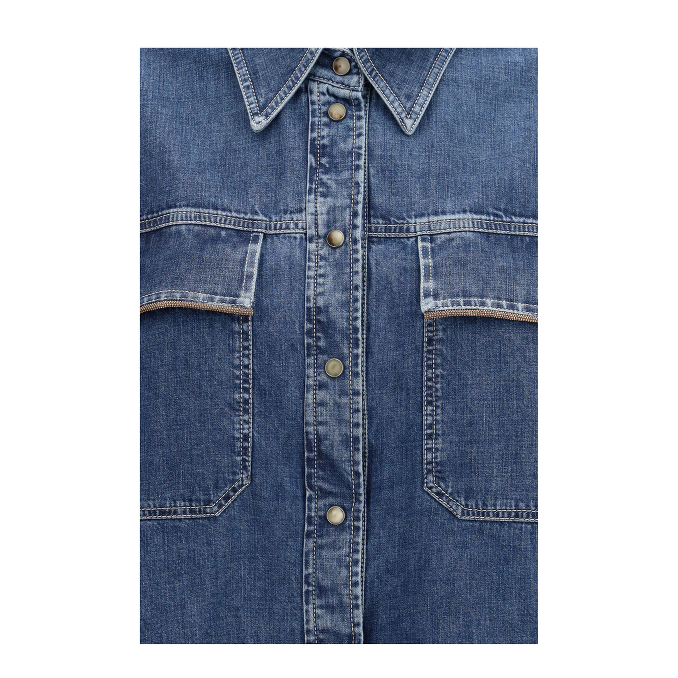 Denim Shirt with Jewel Details - Image 3