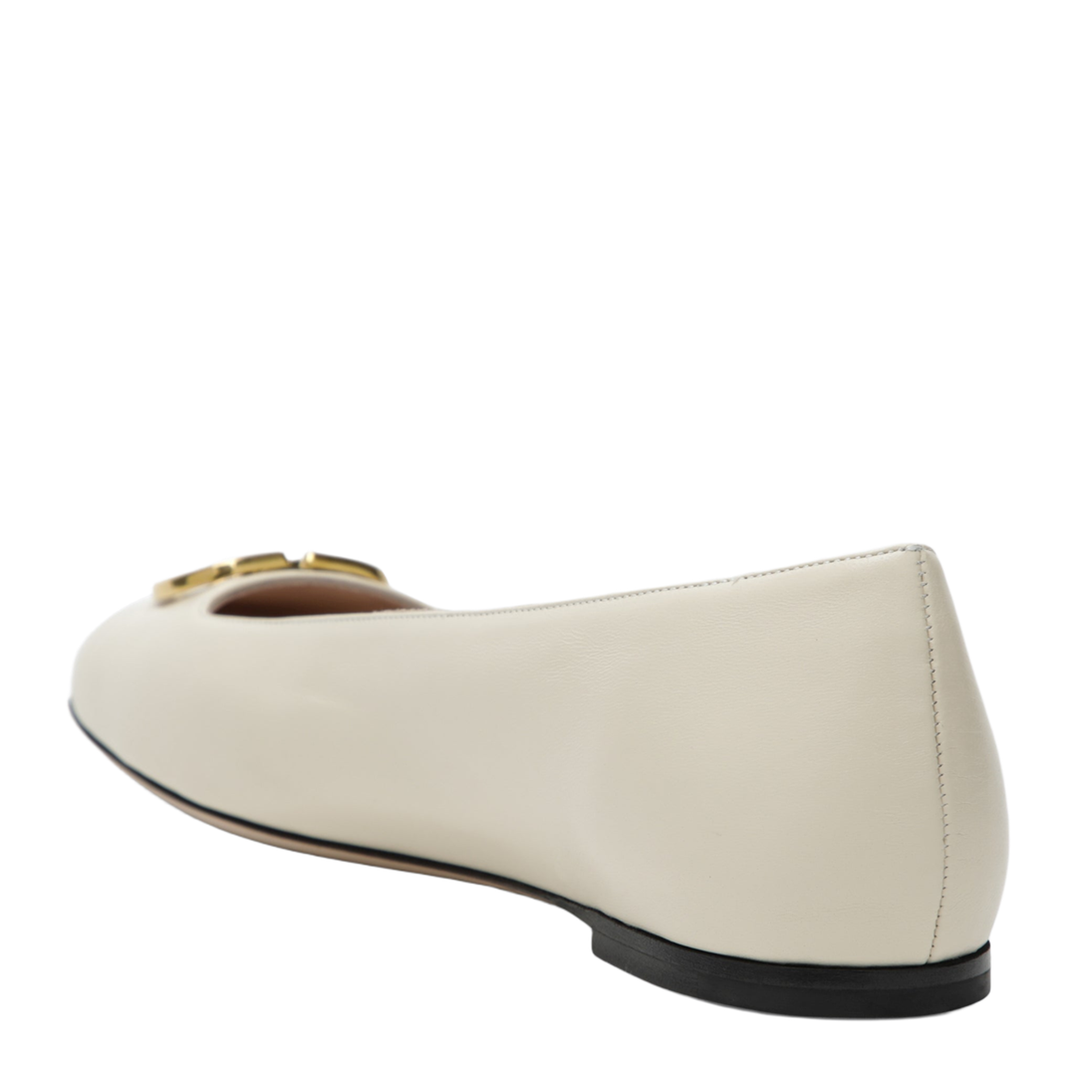 White VLogo Signature Ballerina Flats in Nappa Leather - Image 2