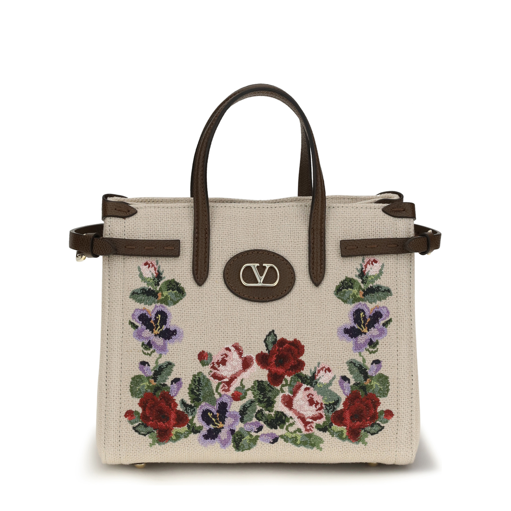 Antibes Mini Handbag in Embroidered Linen - Image 1