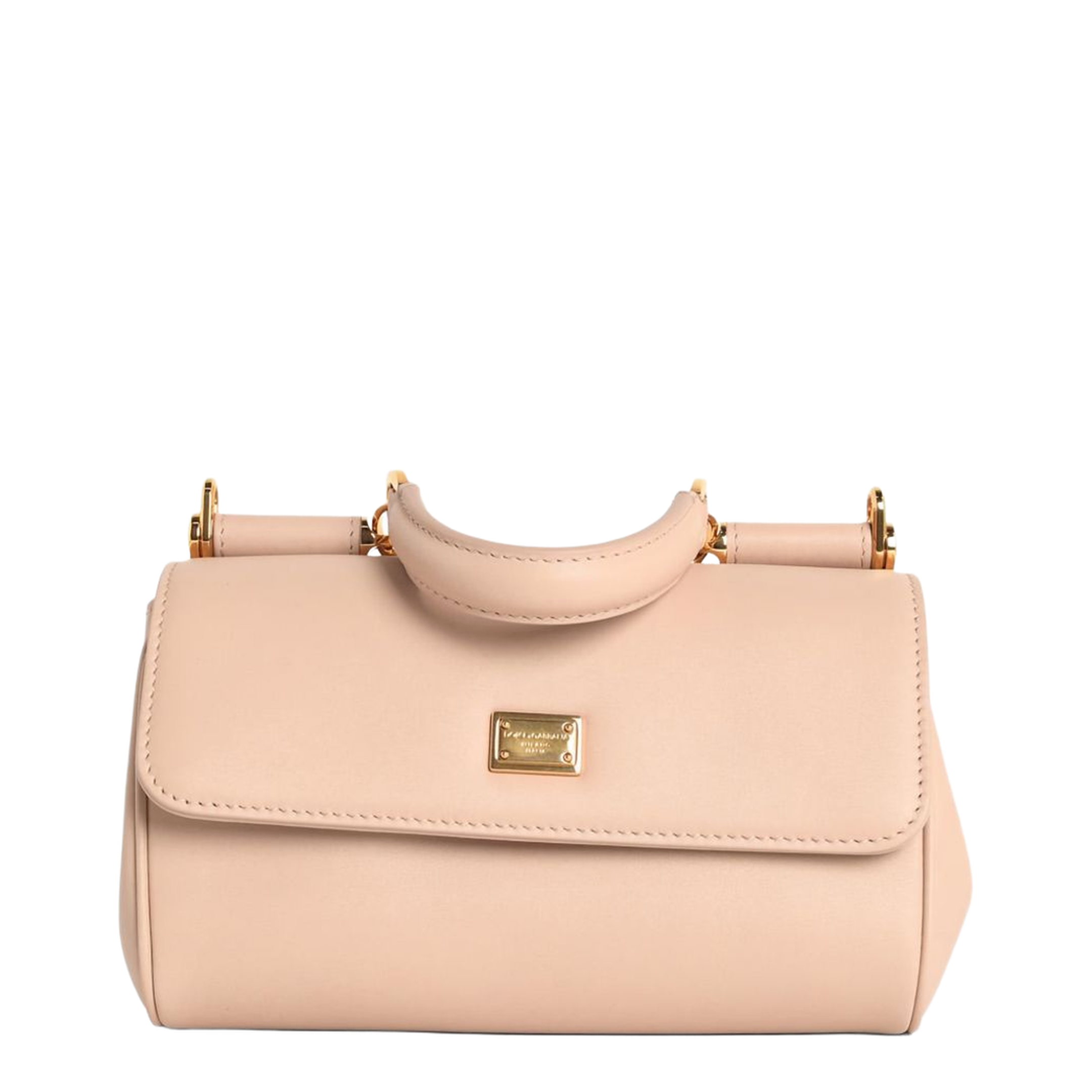 My Sicily Mini Calf Leather Top-Handle Bag - Beige - Image 1