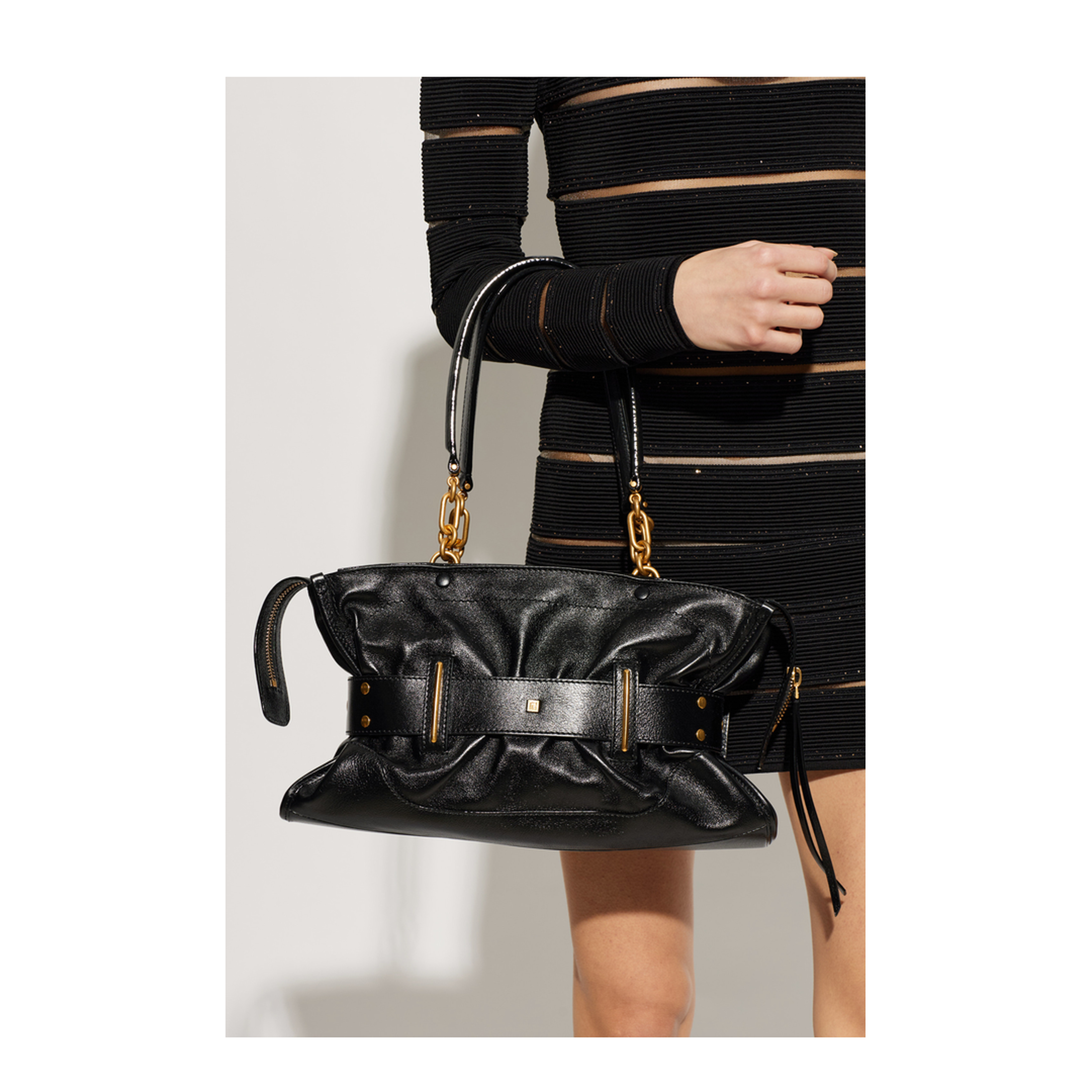Anthem Medium Calfskin Shoulder Bag - Black - Image 2