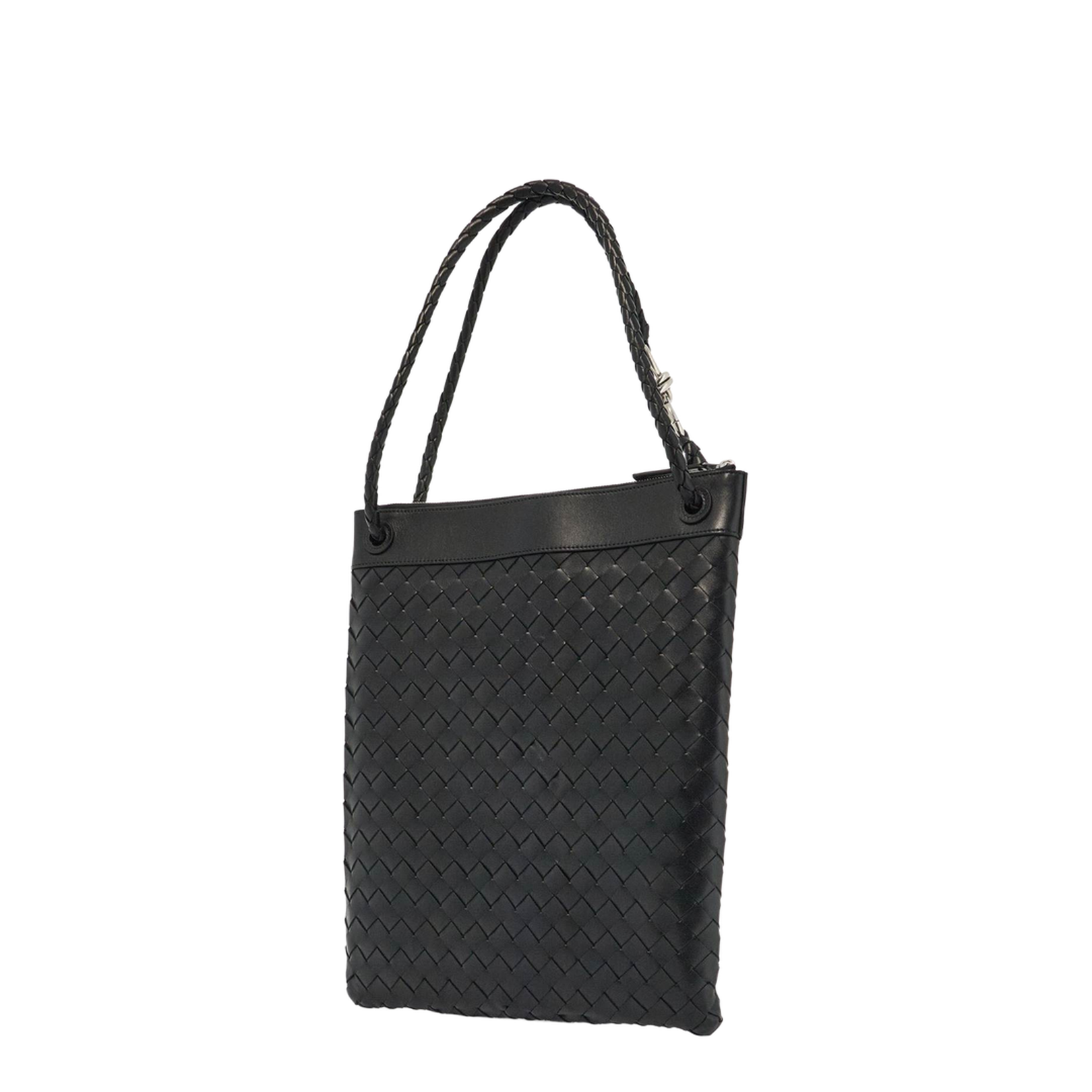 Andiamo Flat Leather Tote Bags - Black - Image 2