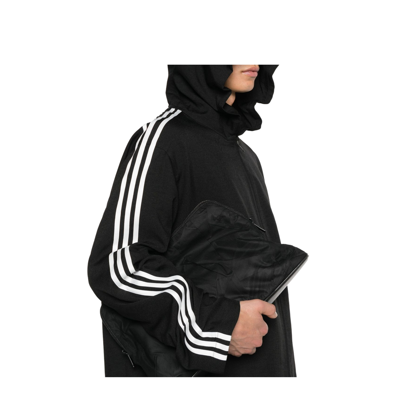 Hooded Neckline Zip Fastening Long Sleeves Relaxed Fit Hoodie - Image 2