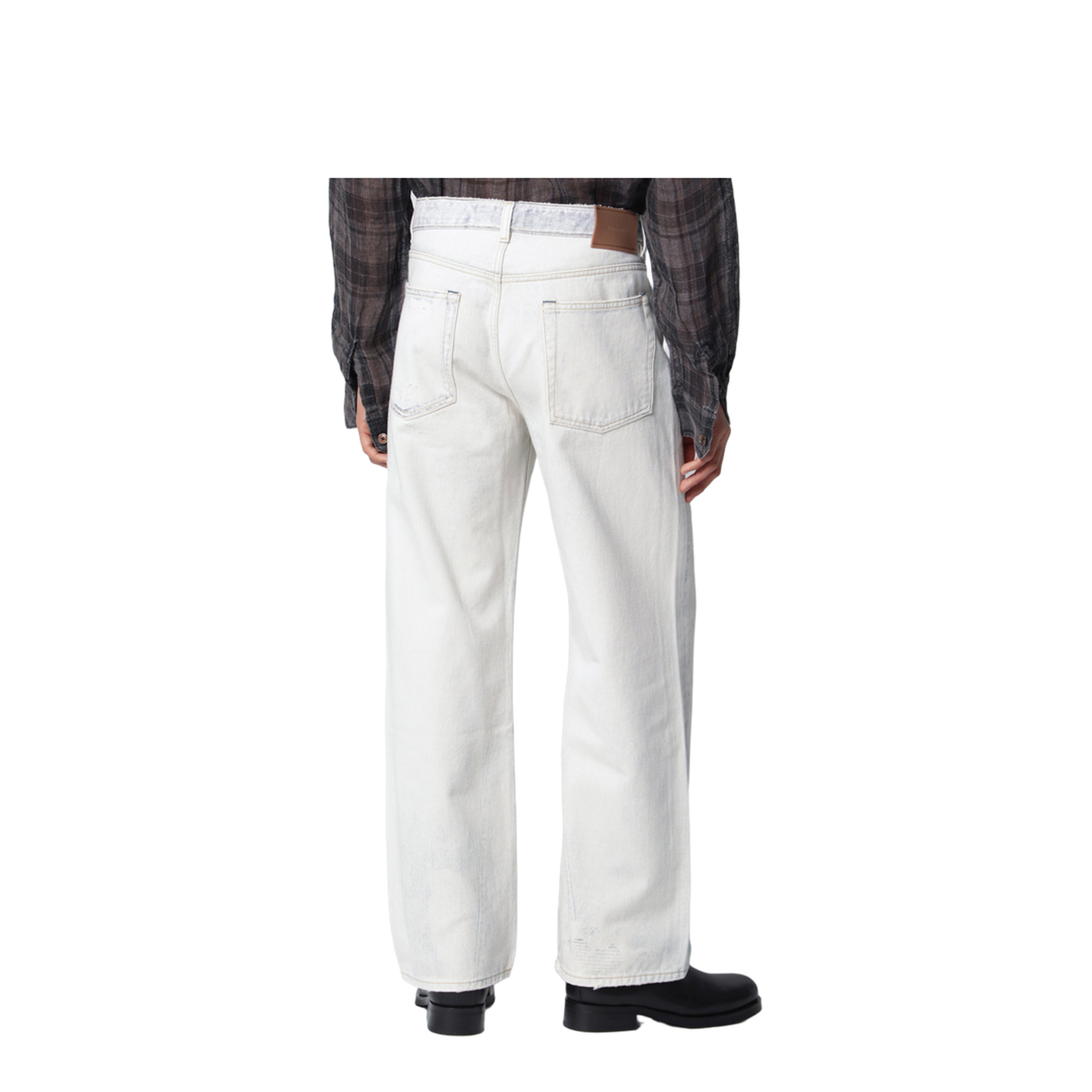 Third Cut Relaxed-Fit Jeans In Beige Cotton Denim - Image 2
