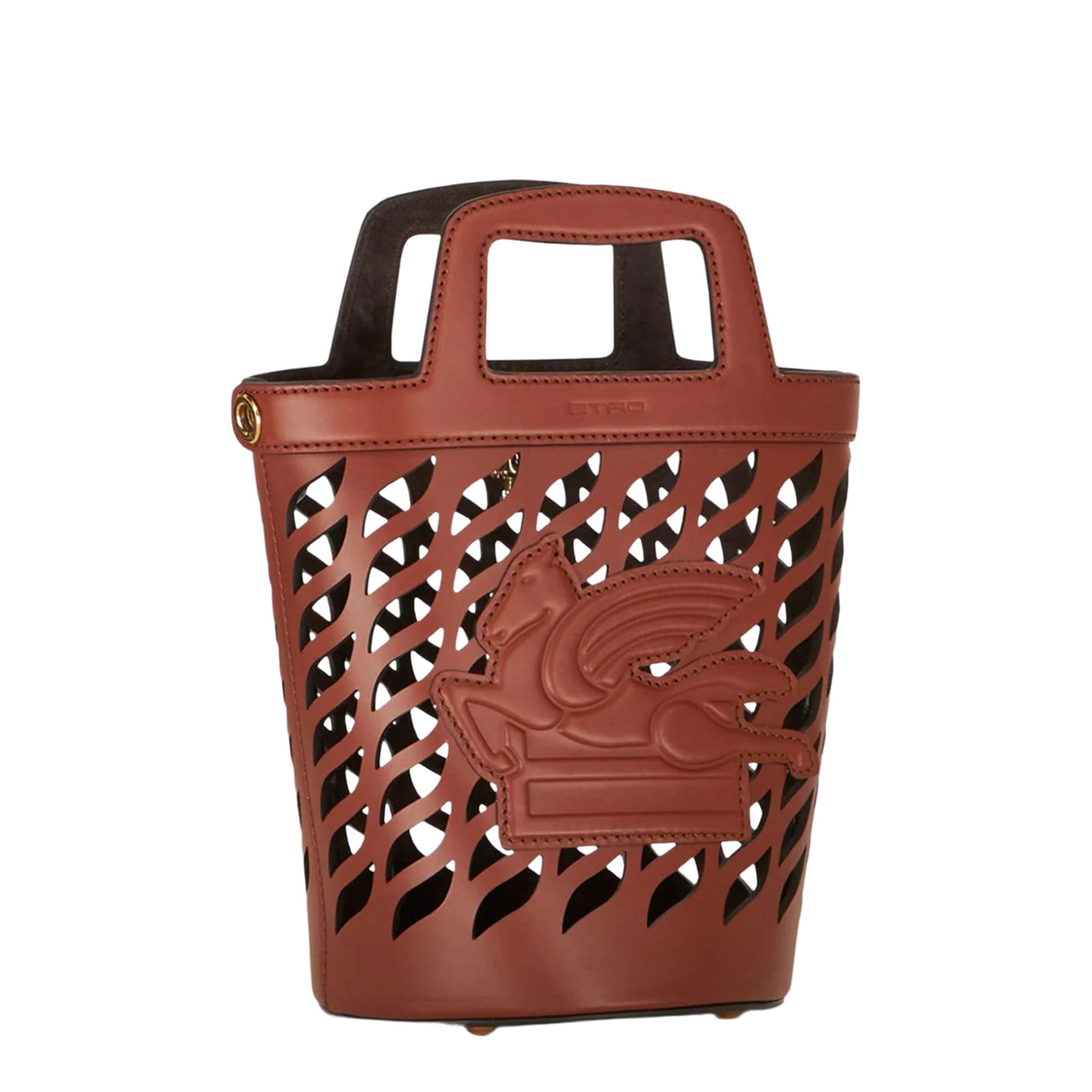 Medium Bull & Calf Leather Bucket Bag - Light Brown - Image 2