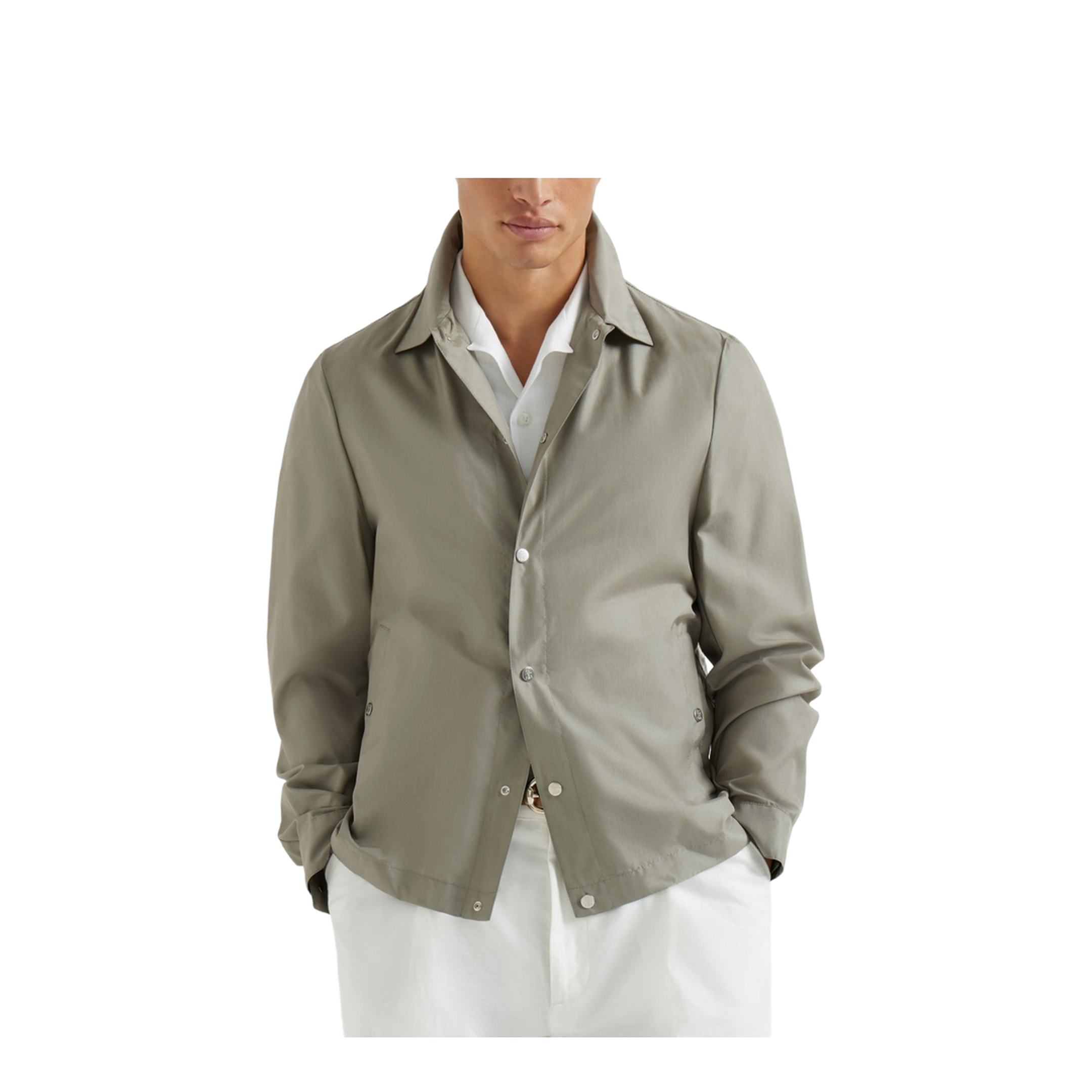 Men's Silk Blend Jackets - Grey - Image 3