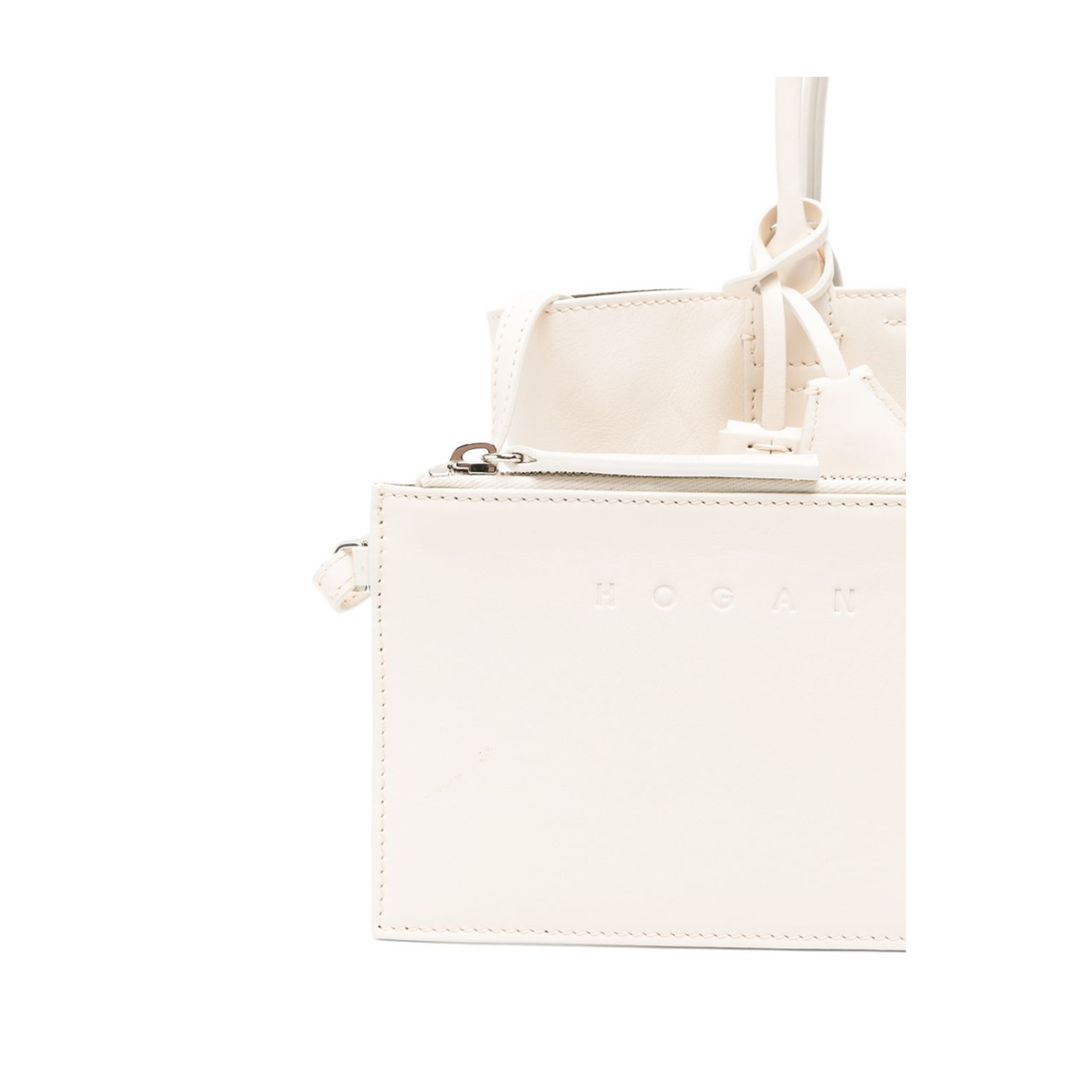 Address Mini Calf Leather Shopping Bag - Ivory - Image 4