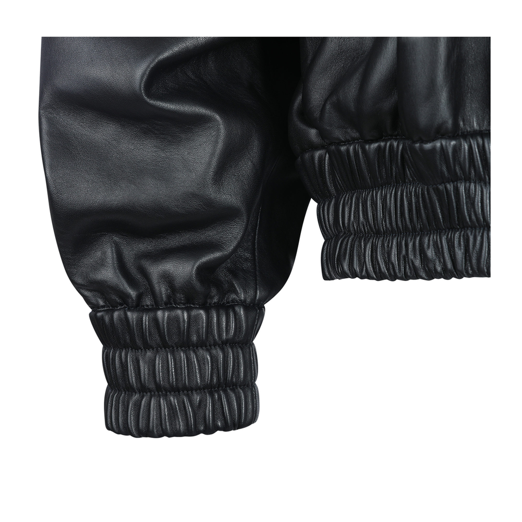 Blouson Leather Jacket Black - Image 4