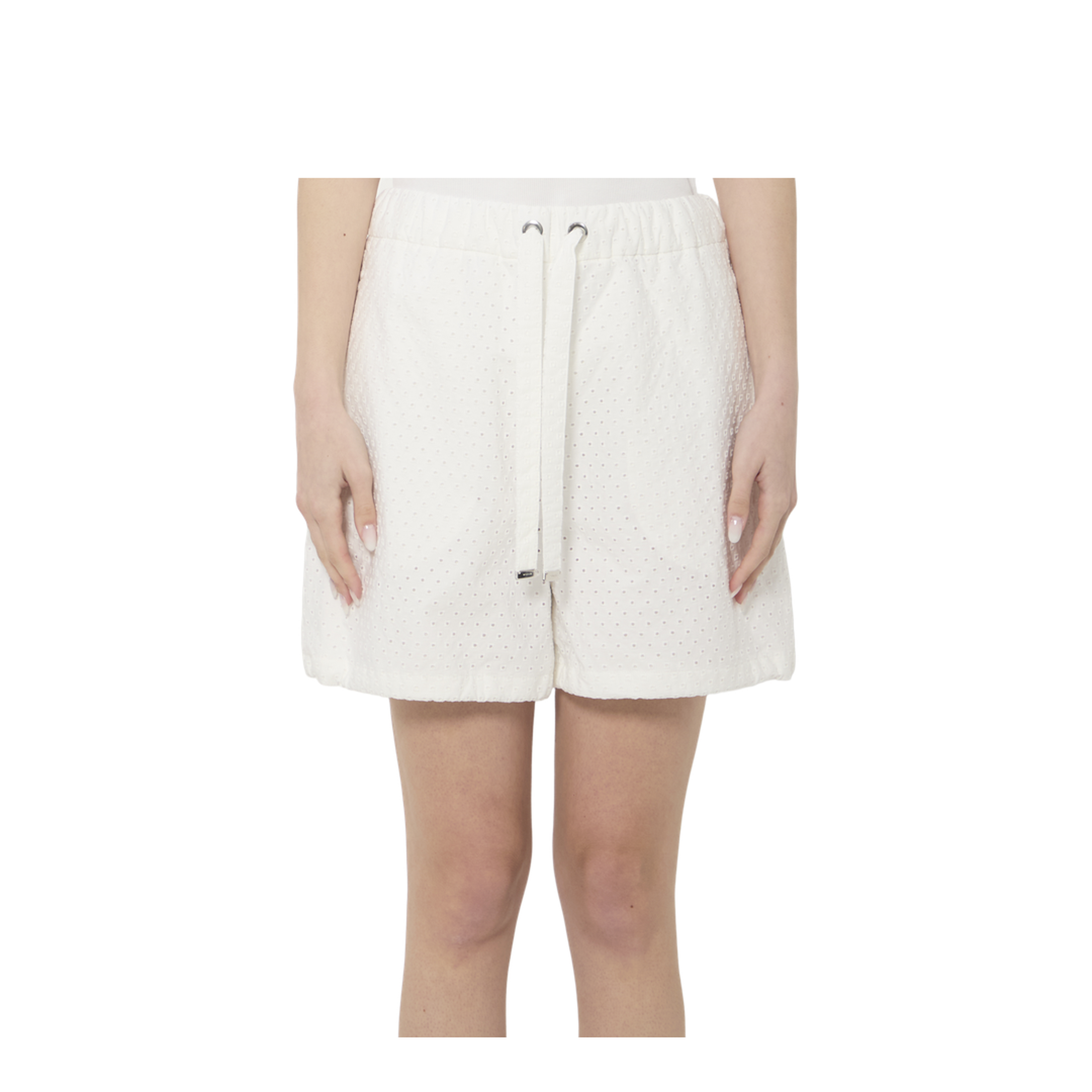 Cotton Poplin And San Gallo Shorts - Image 1