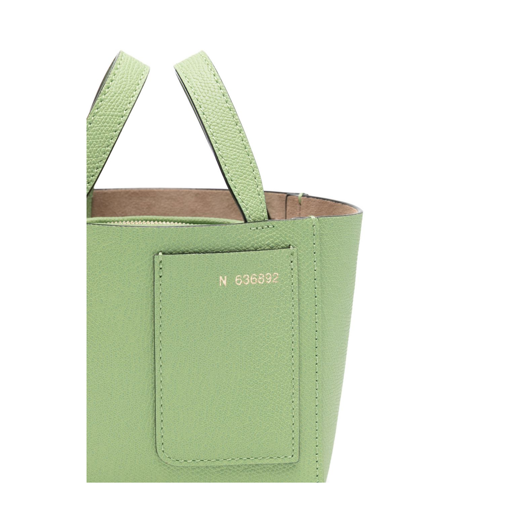Soft Bucket Nano Calf Leather Bucket Bag - Aloe Green - Image 2