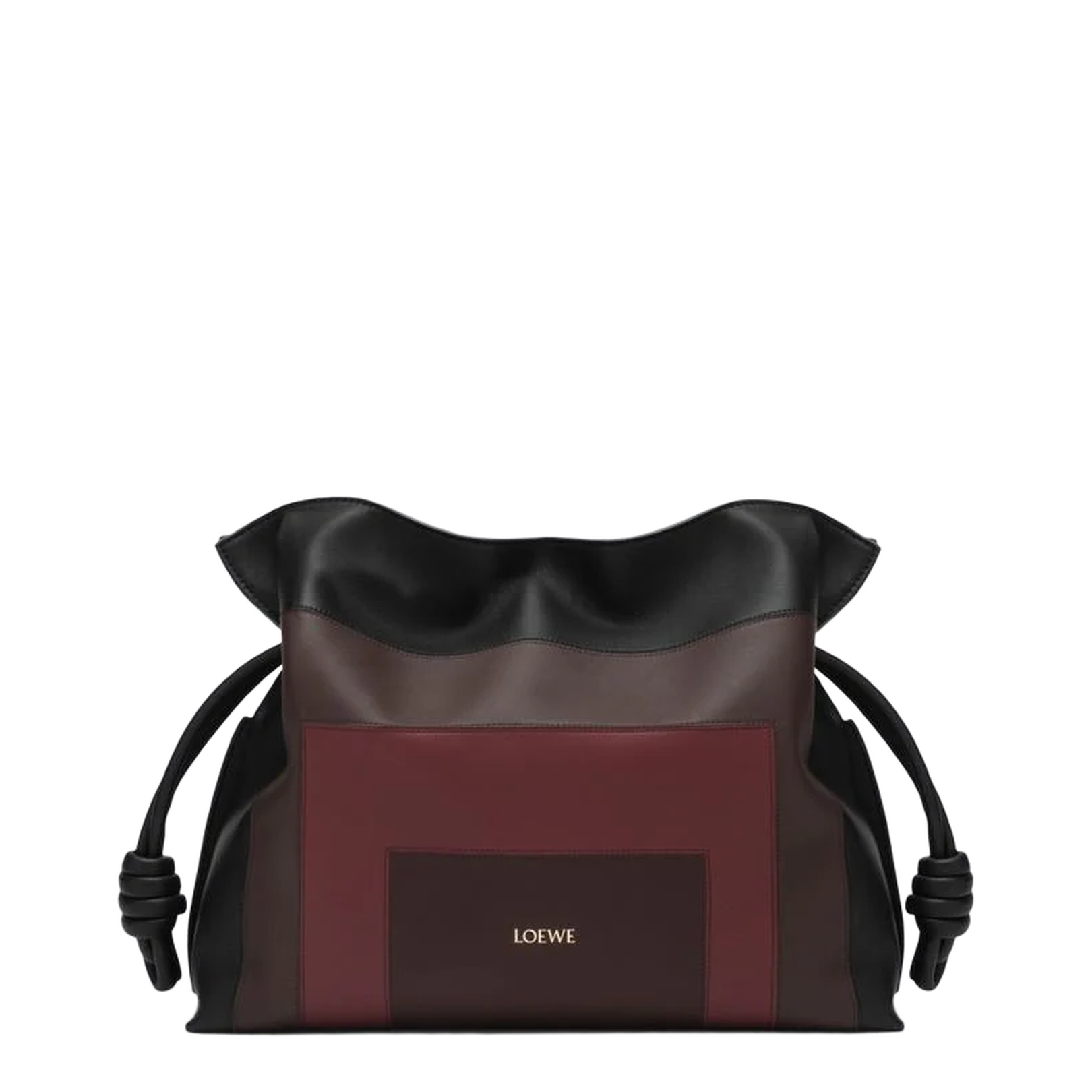 Medium Flamenco Clutch Bag Black Burgundy - Image 1