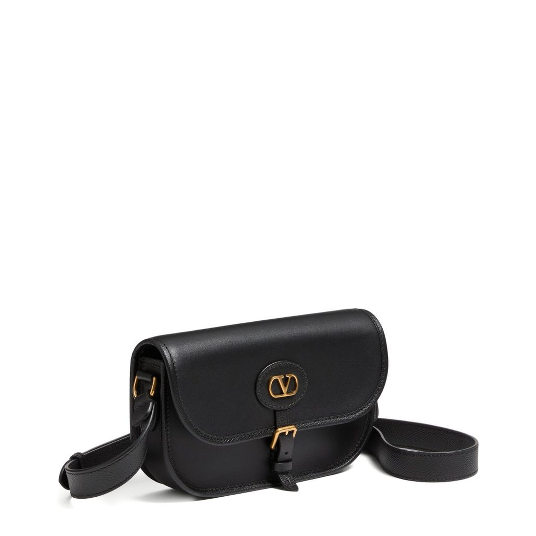 Antibes Small Calfskin Crossbody Bag - Black - Image 4