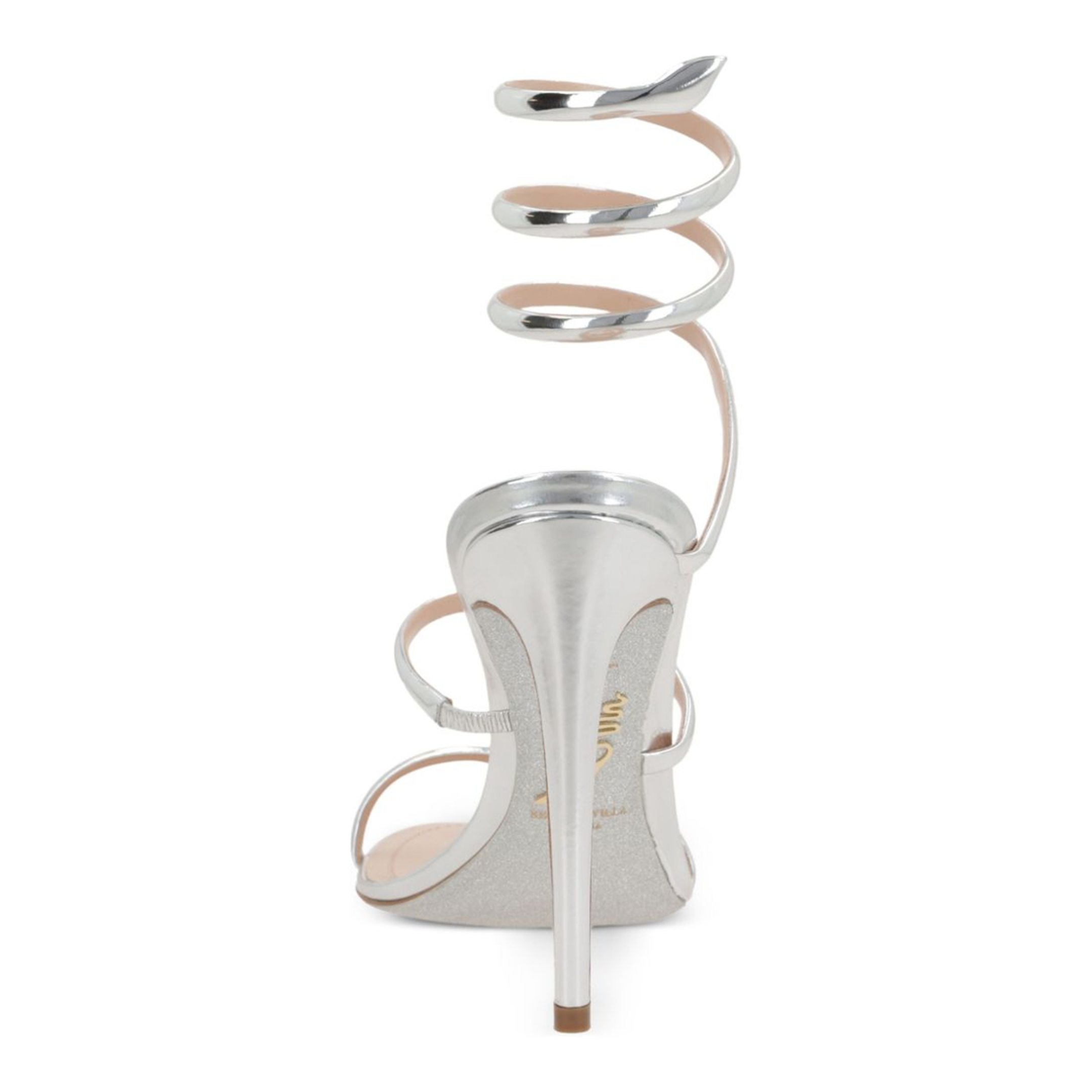 Cleo Laminated Patent Leather Sandals - Silver - Image 3