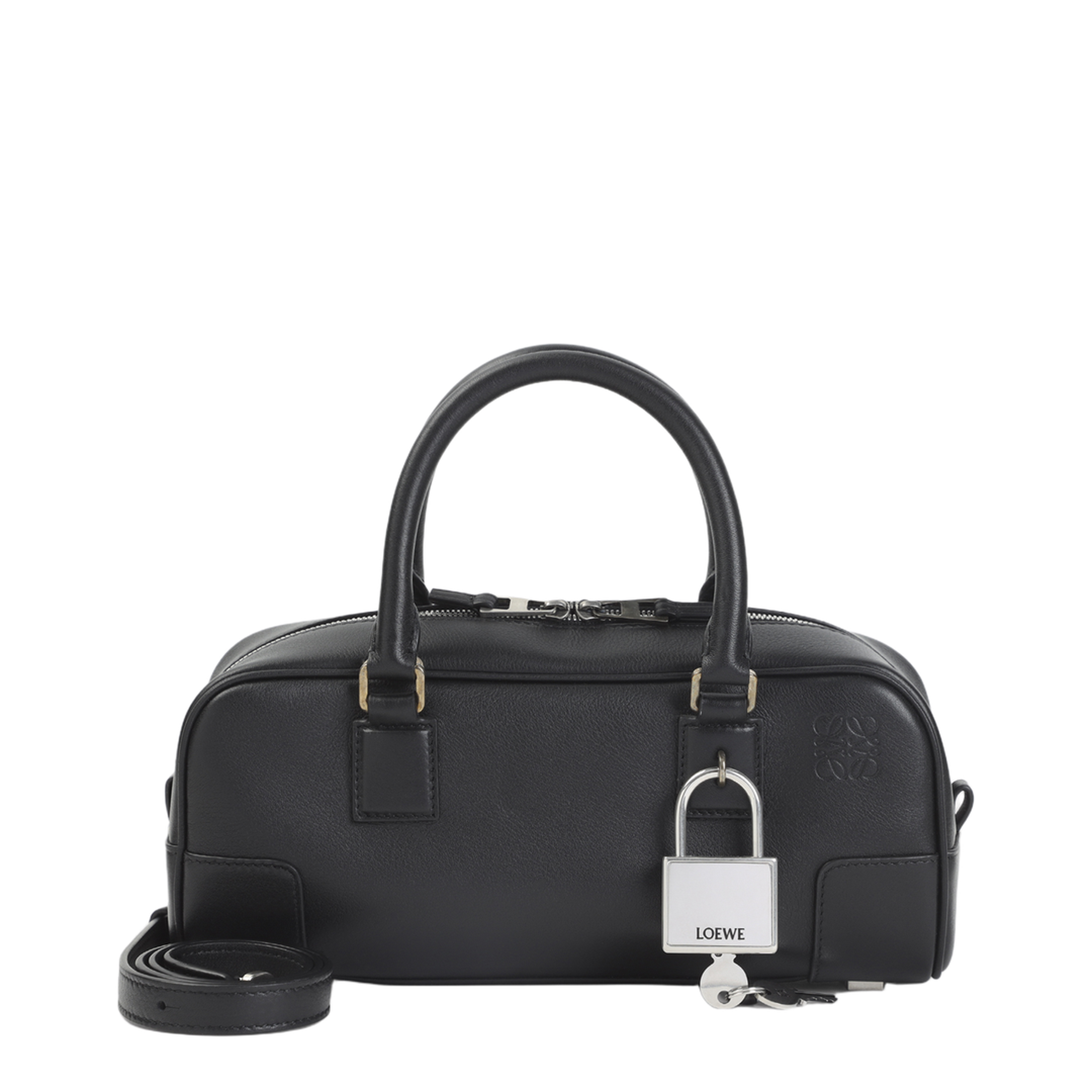 Amazona 23 Cropped Calfskin Shoulder Bag - Black - Image 3