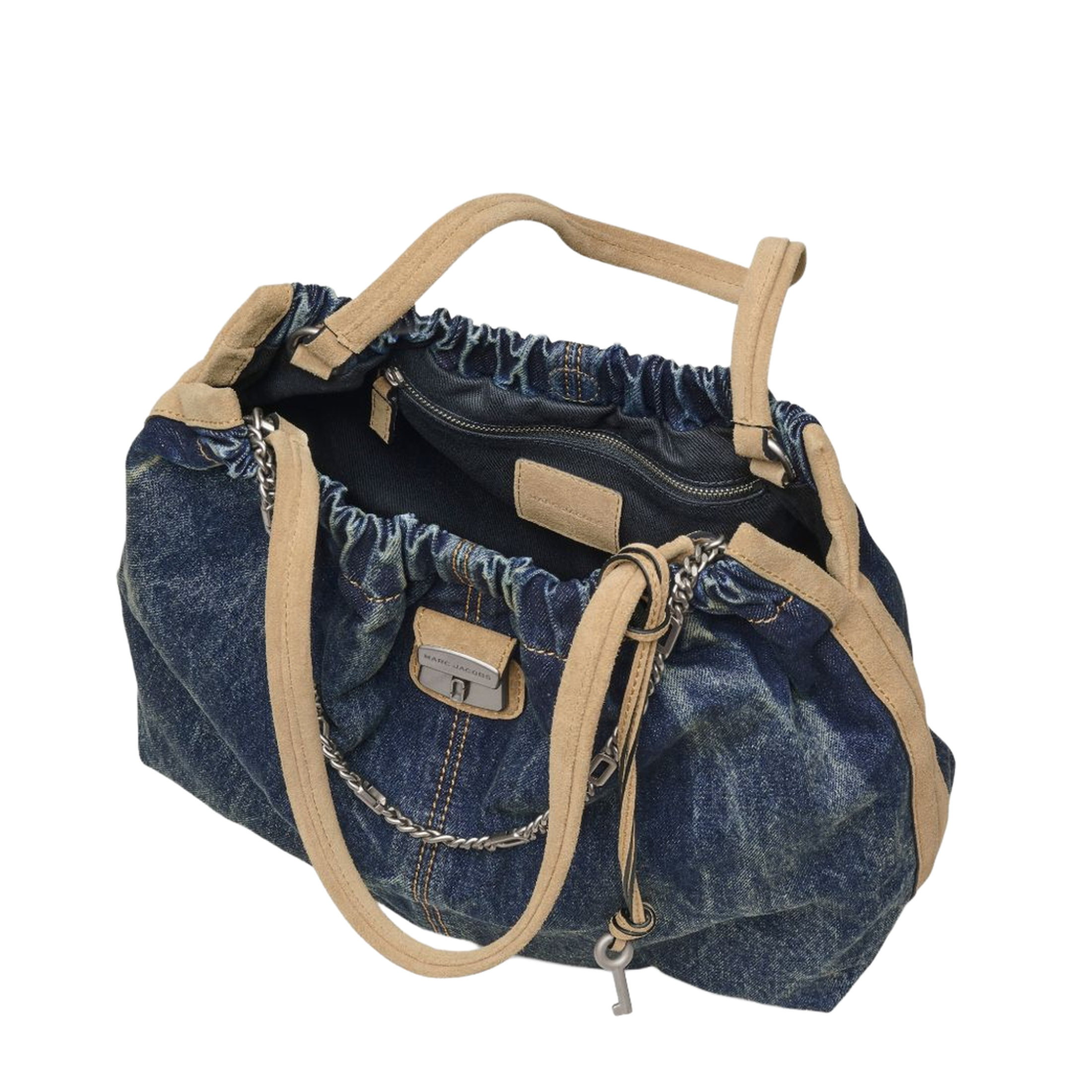 The Denim Suede Cristina Tote - Dark Wash Indigo - Image 3