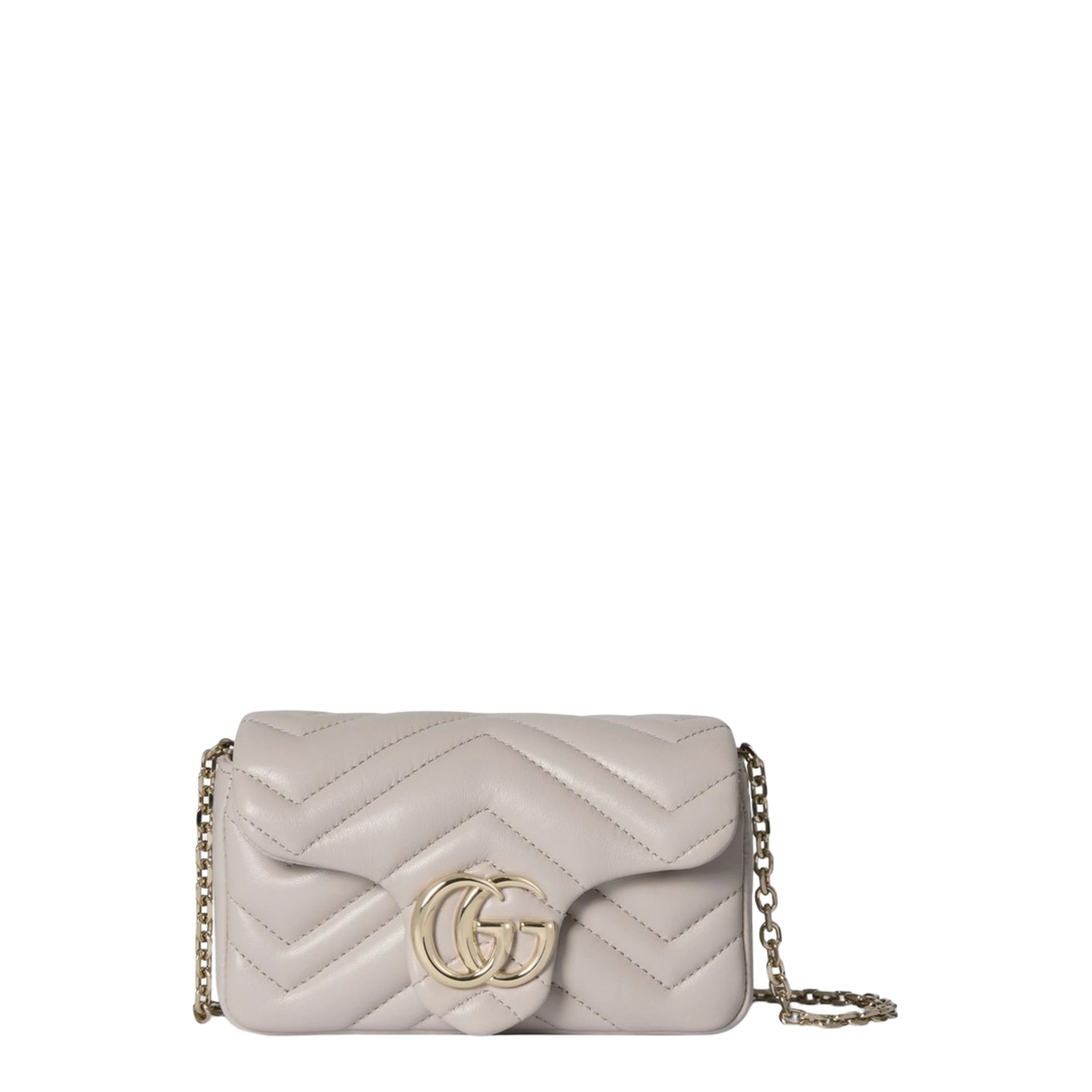 GG Marmont Mini Shoulder Bag Nappa Leather - Light Grey - Image 1