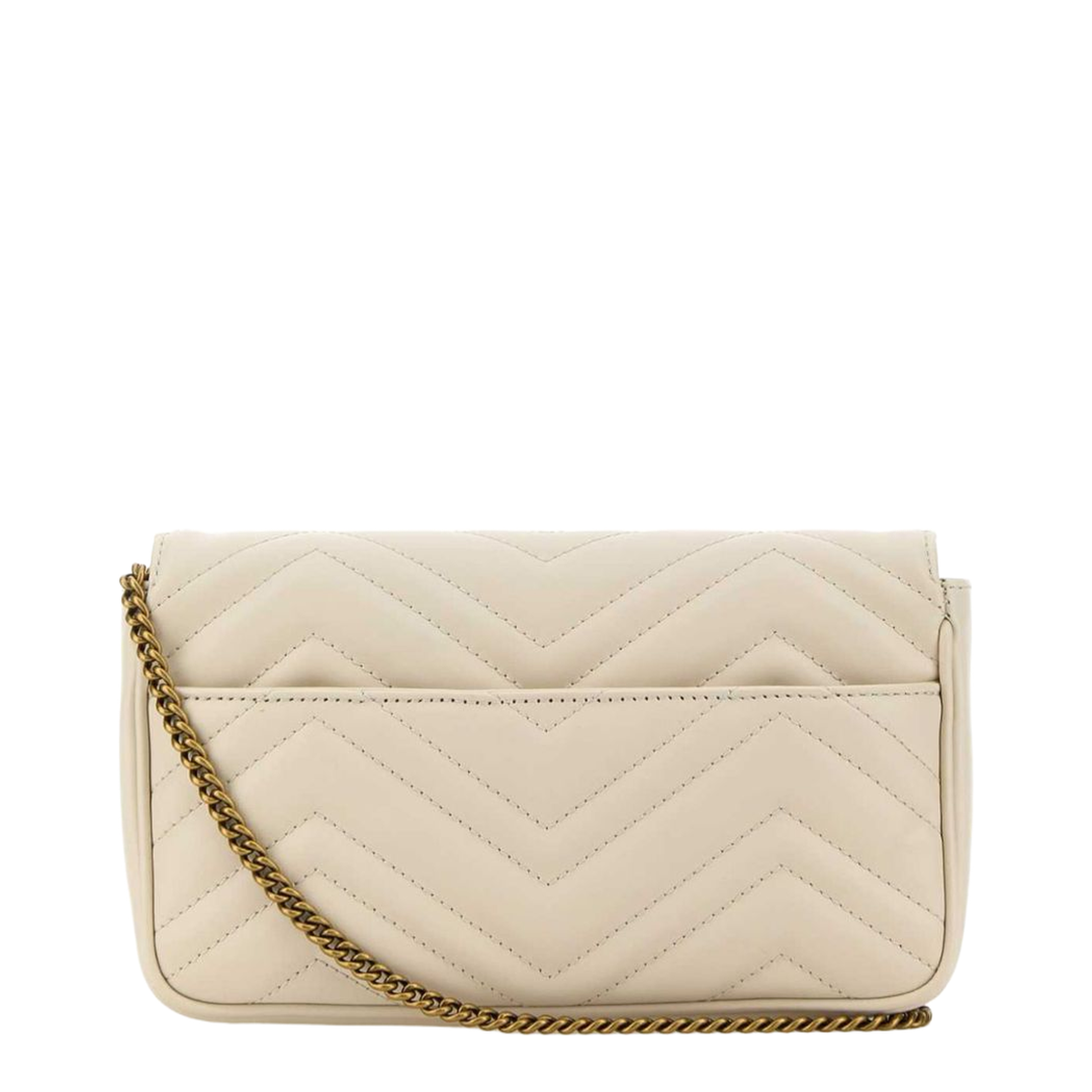 GG Marmont Small Matelassé Chevron Leather Shoulder Bag - White - Image 2