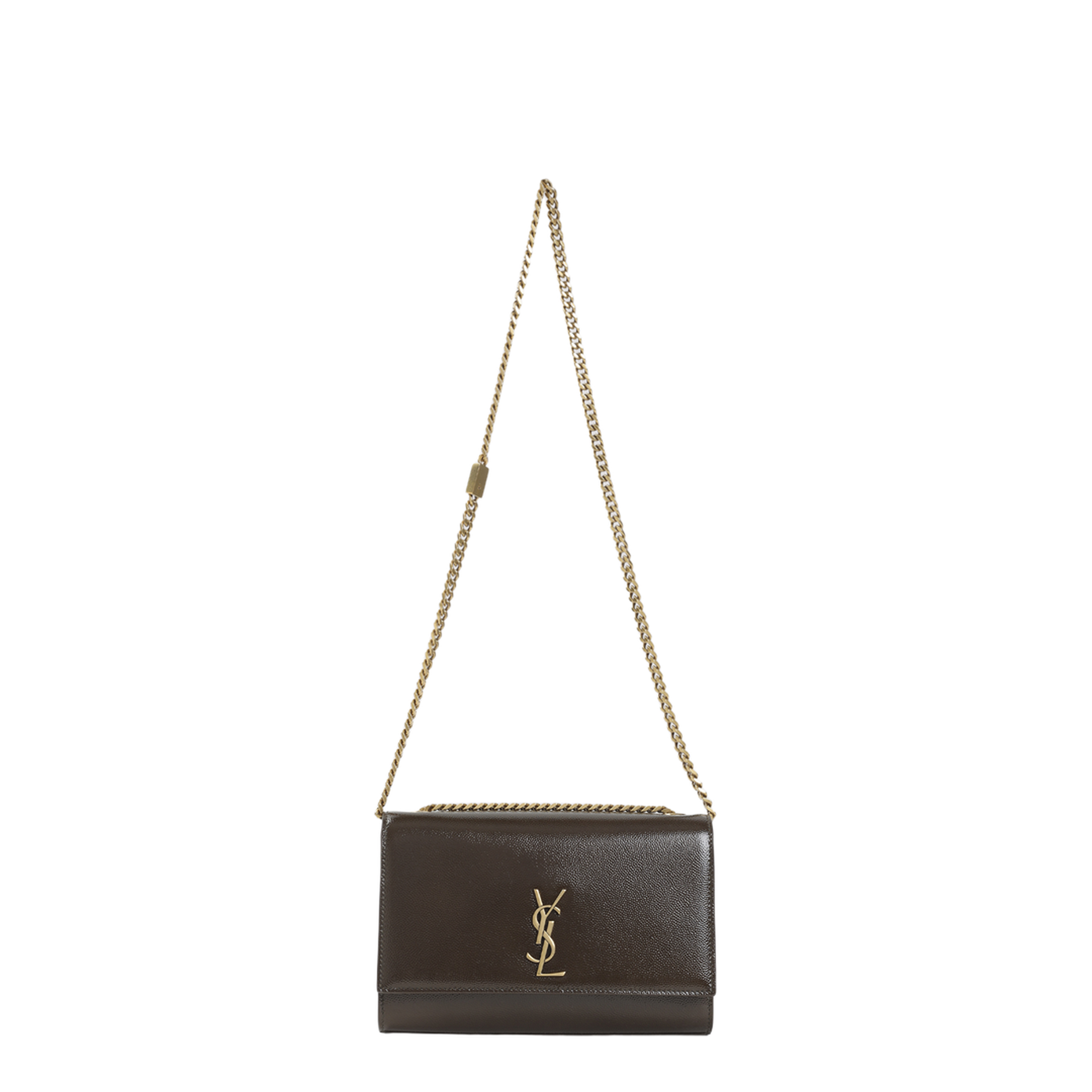 Kate Small Calf Leather Shoulder Bag - Gloss Kaki - Image 3