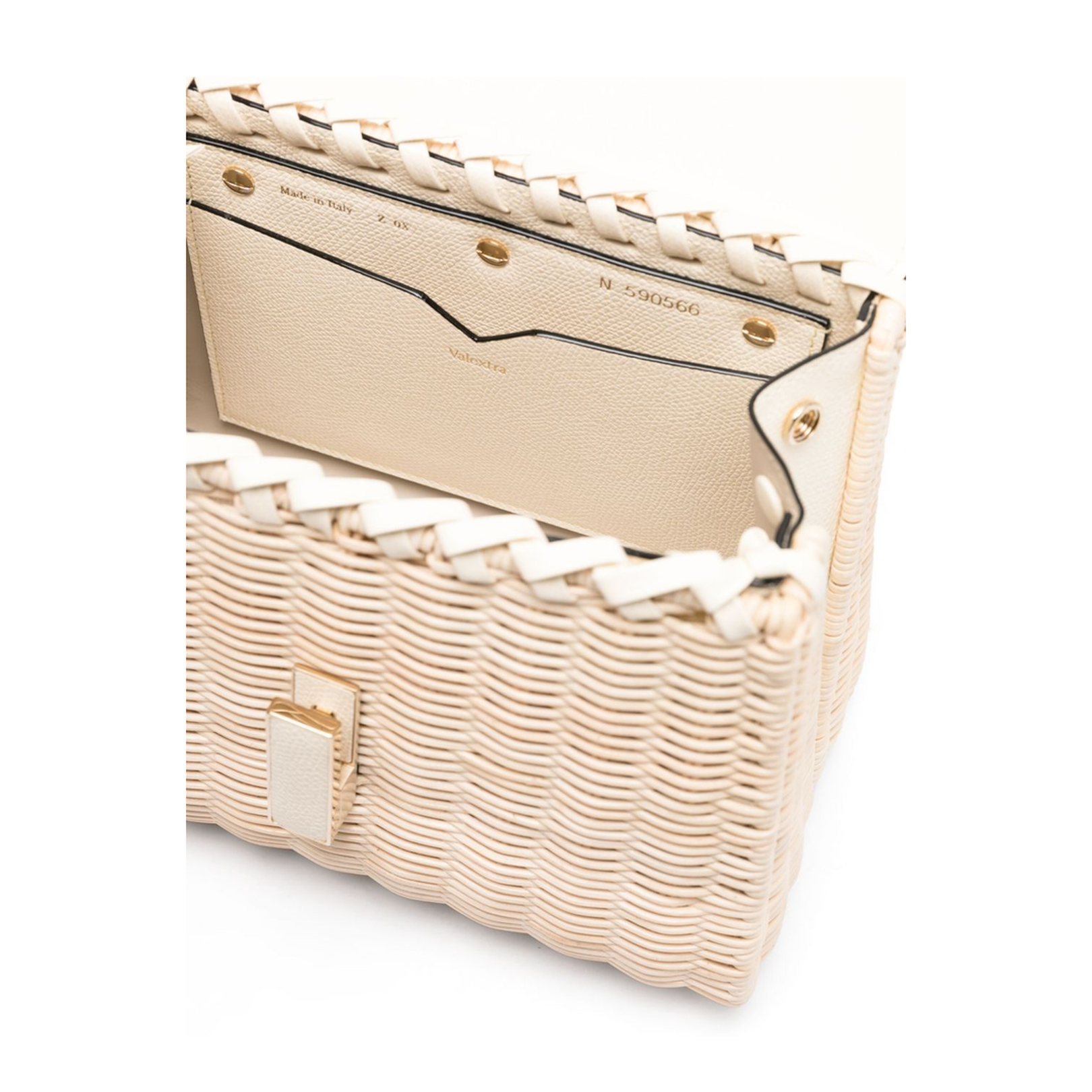 Iside Mini Wicker Top Handle Bag - Beige/Pergamena White - Image 5
