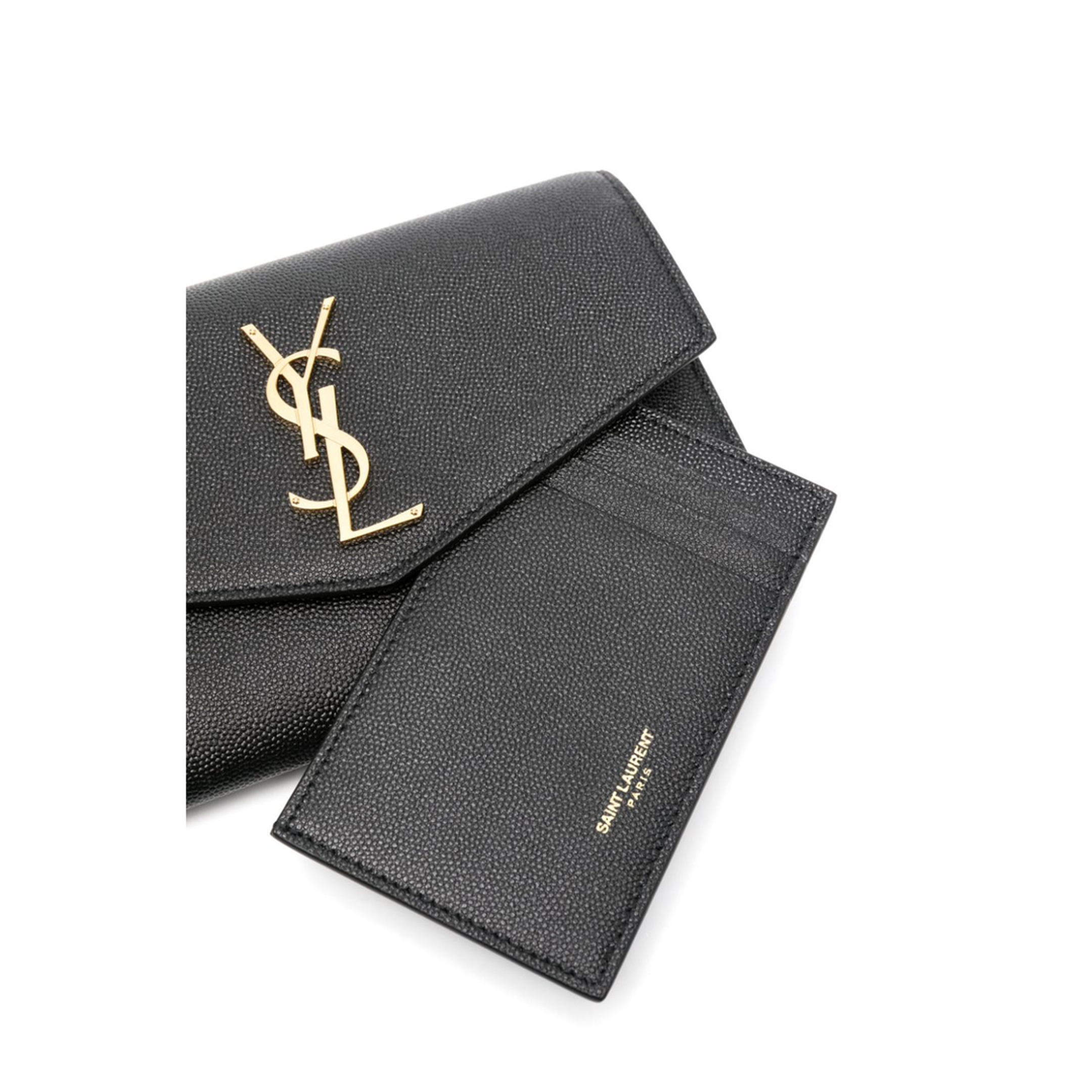 Uptown Grain de Poudre Embossed Leather Chain Wallet - Black - Image 5