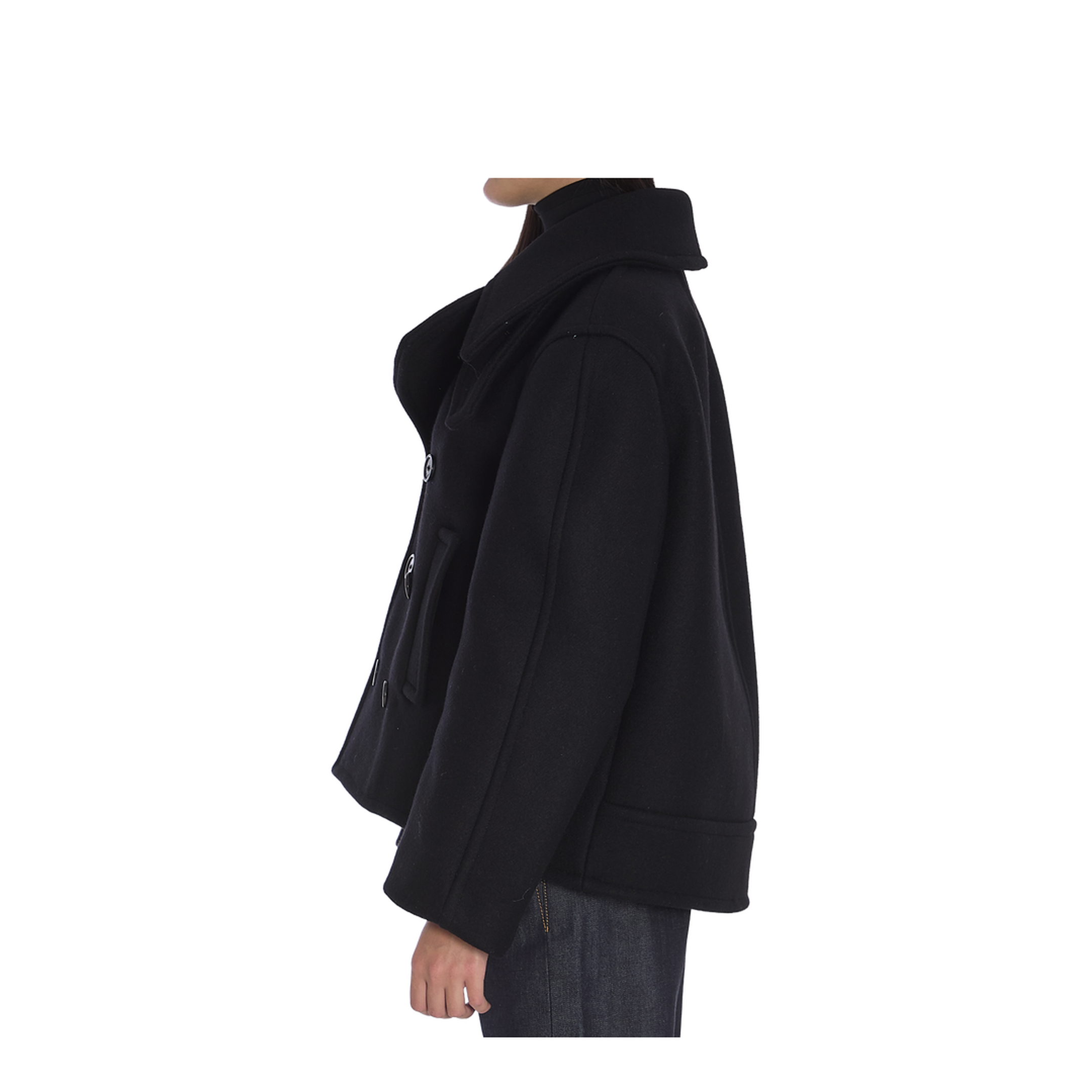 Oversize Pea Coat in Wool - Image 3