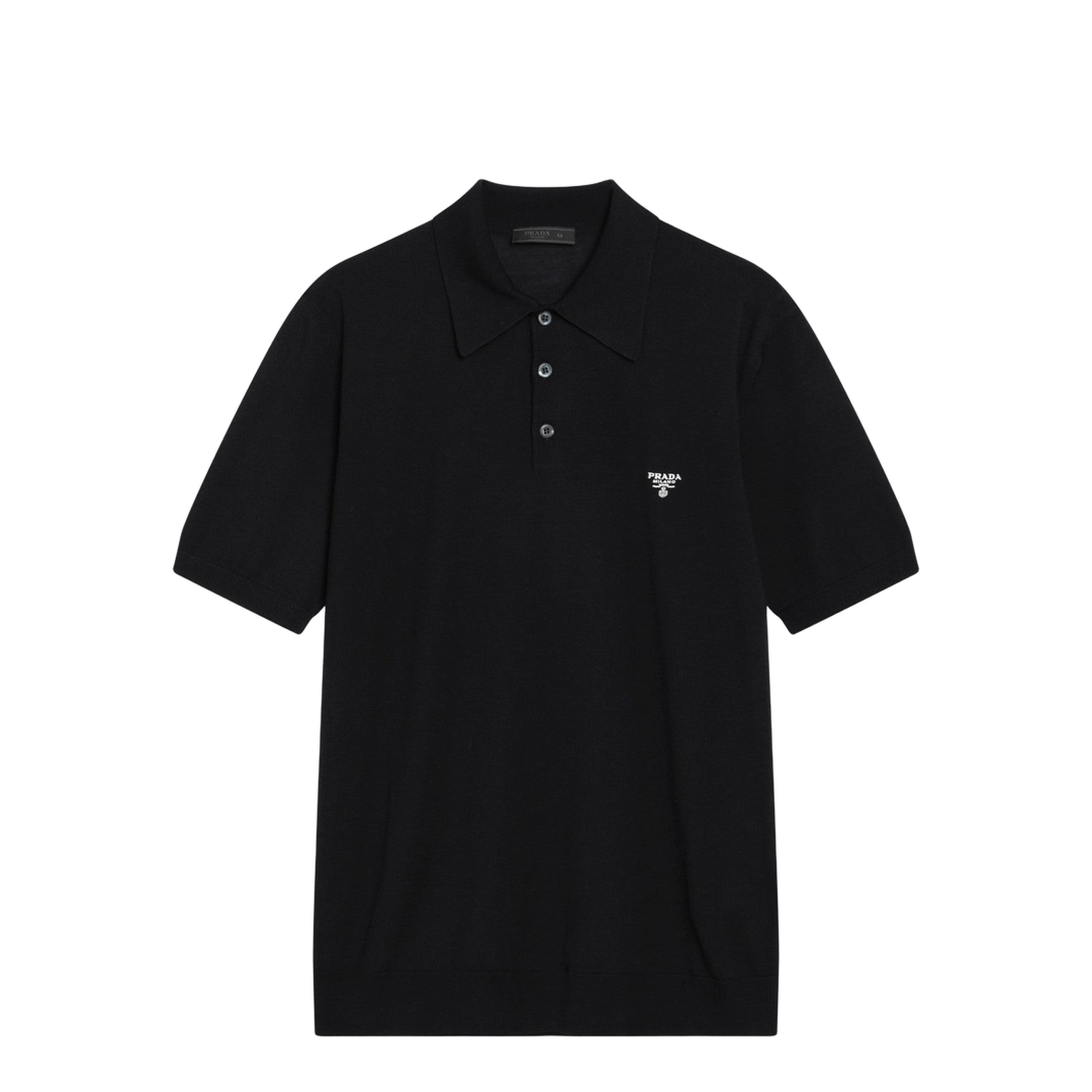 Blue Polo Shirt in Combed Wool - Image 1