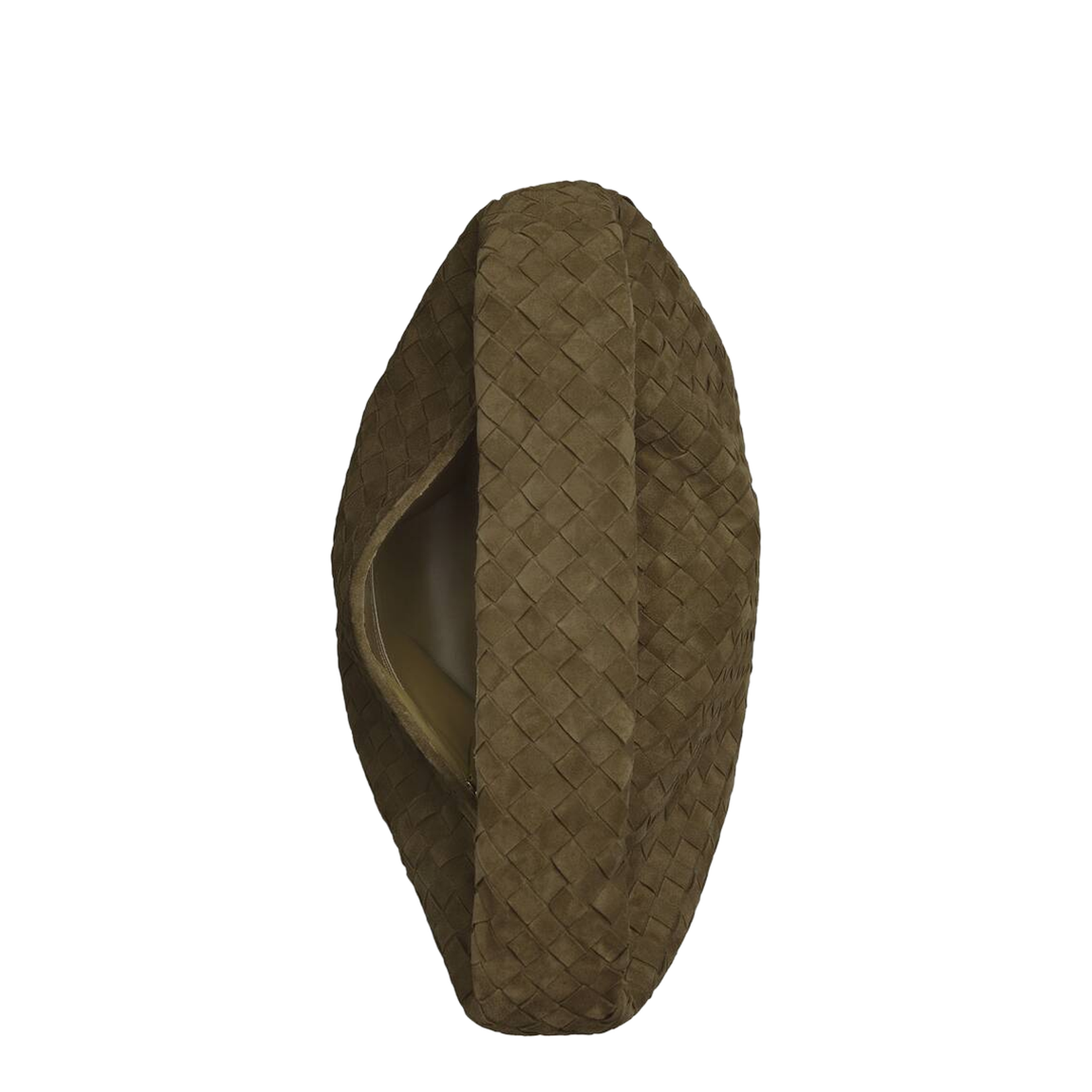 Hop Large Intrecciato Shoulder Bag Suede Mud - Image 3