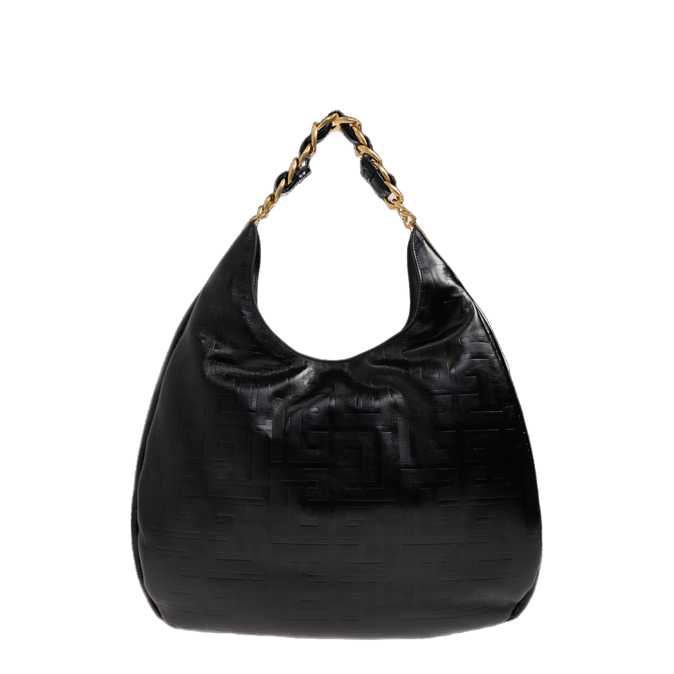 1945 Soft Hobo Crinkled Leather Tote Bag - Black - Image 3