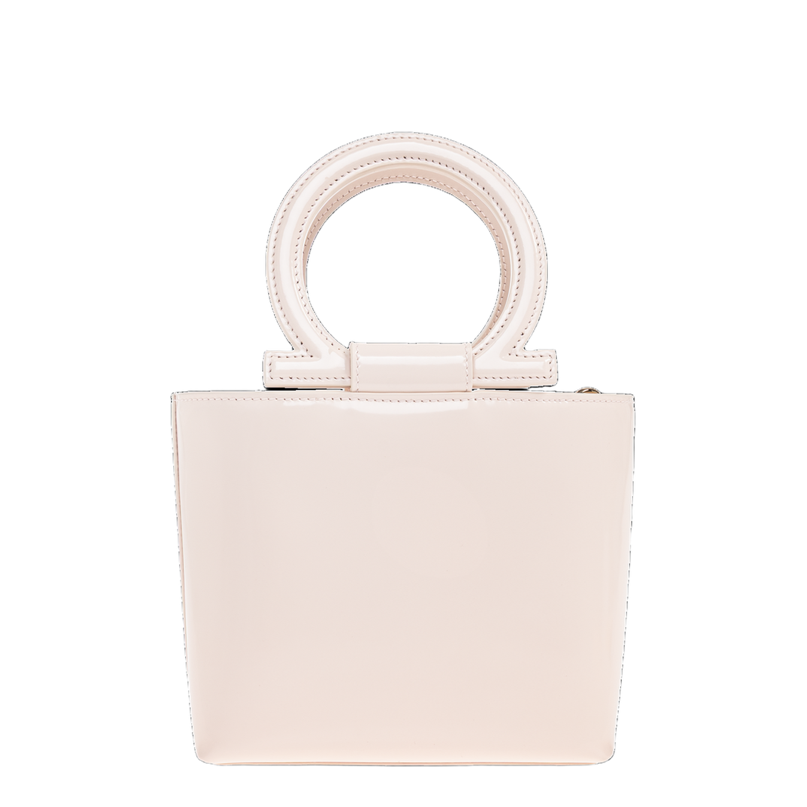 Macro Gancini Mini Patent Leather Top Handle Bag - Ballet - Image 3