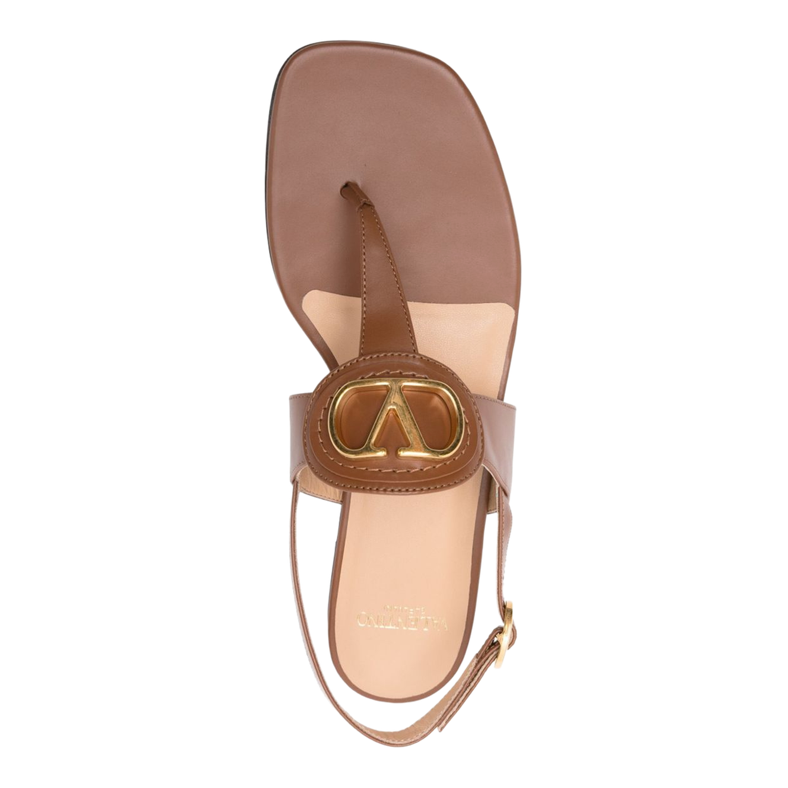 Brown Leather Vlogo Thong Sandals - Image 4