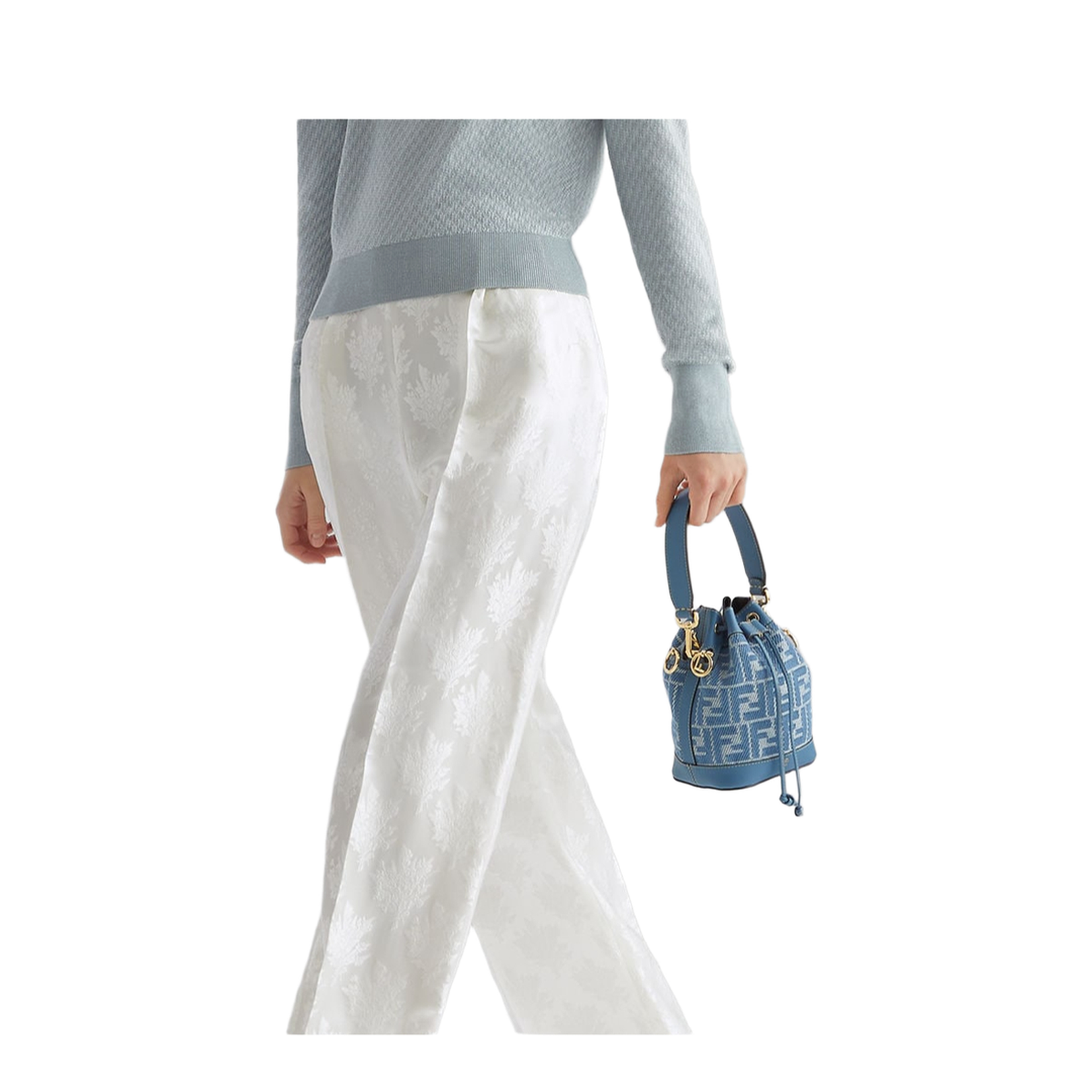 Mon Tresor Leather Bucket Bags - Pastel Blue - Image 4