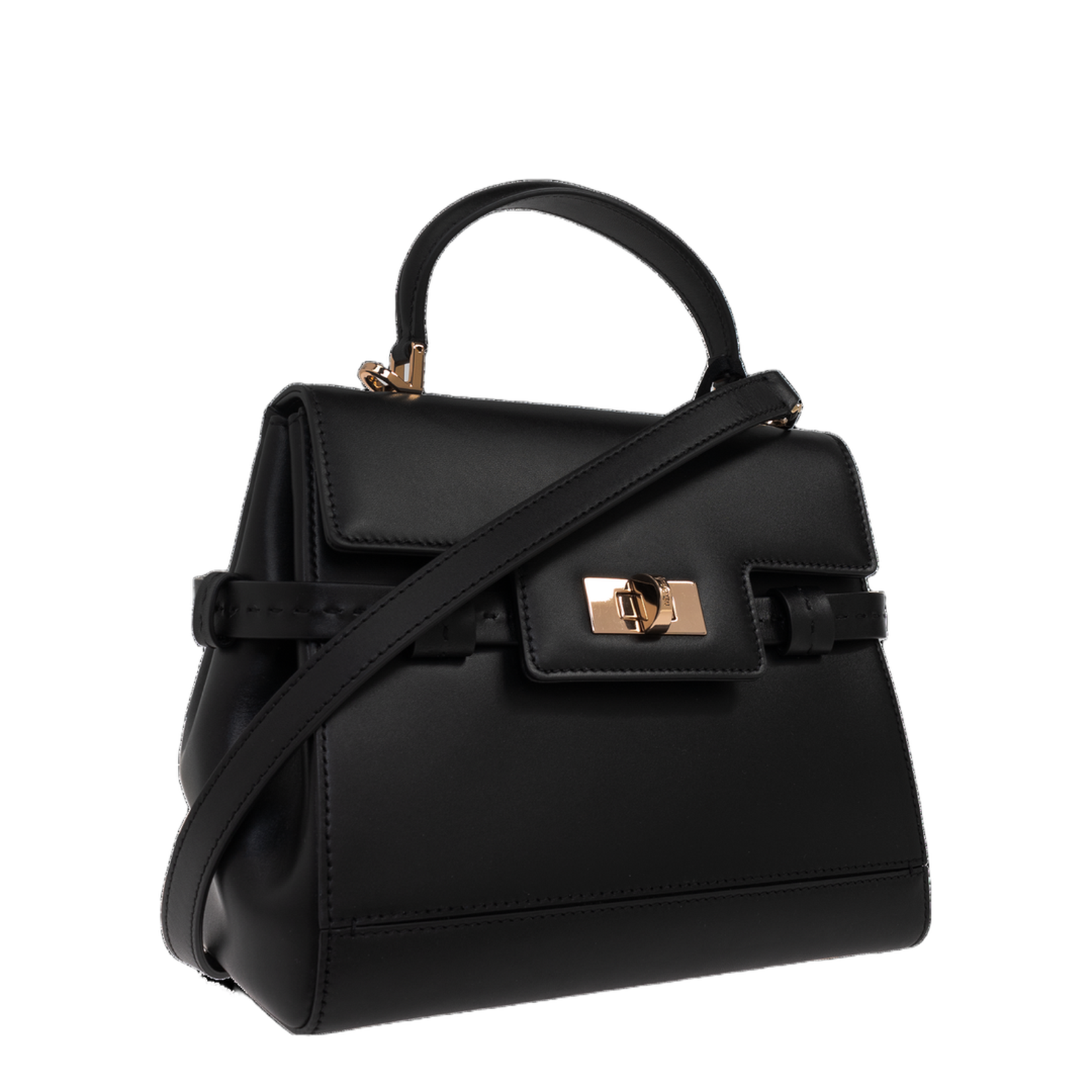 Margaux TH25 Calf Leather Top-Handle Bag - Black - Image 4