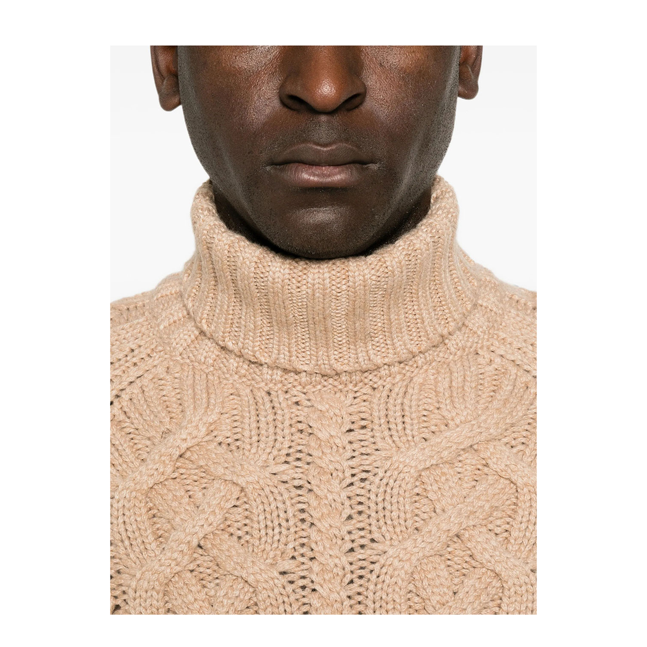Cable-Knit Roll-Neck Cashmere Sweater - Image 4