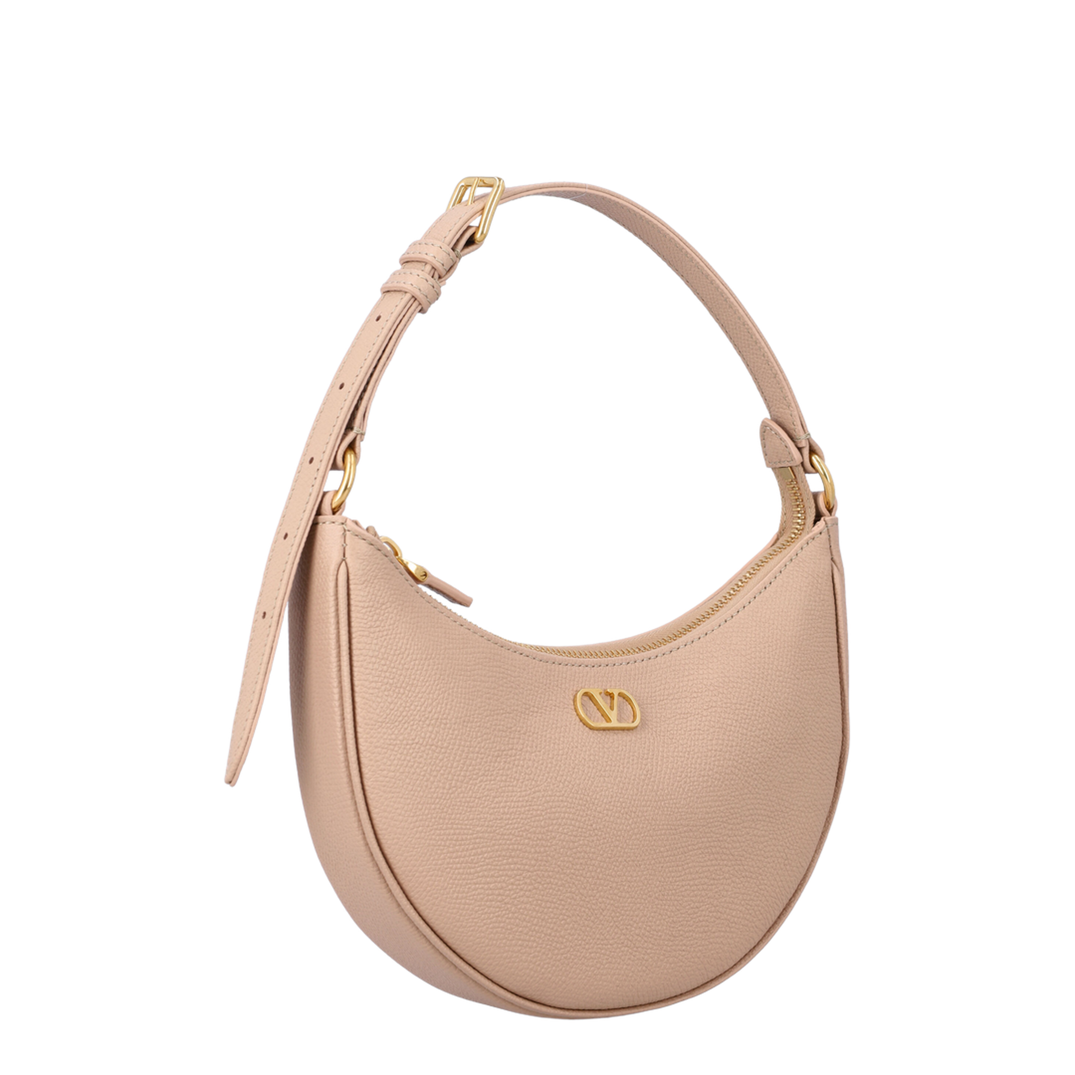 VLogo Mini Leather Hobo Bag - Rose Sand - Image 2