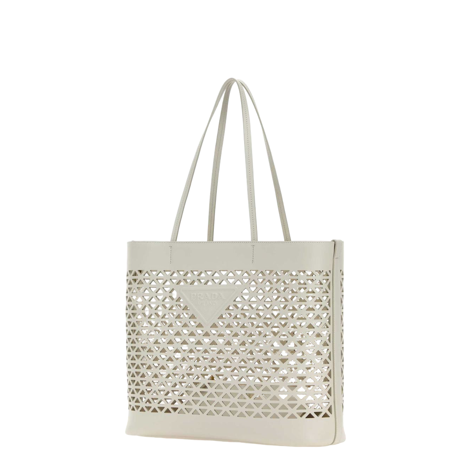 White Leather Shopping Bag - Image 4