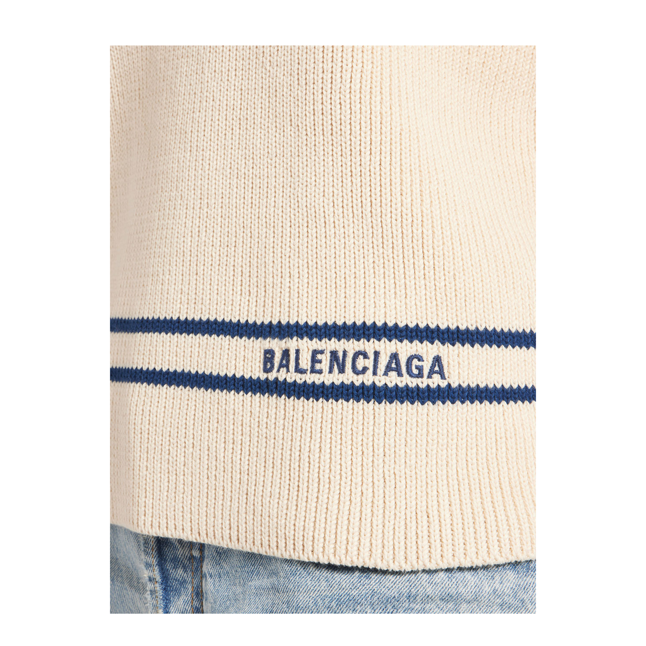Boatneck Sweater in Cotton Ribbed Knit - Image 6