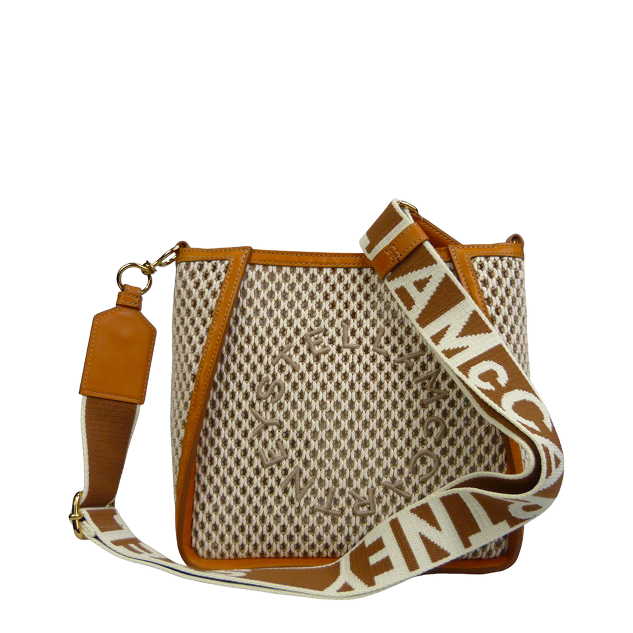 Logo Mesh Shoulder Bag - Ivory/Beige - Image 1