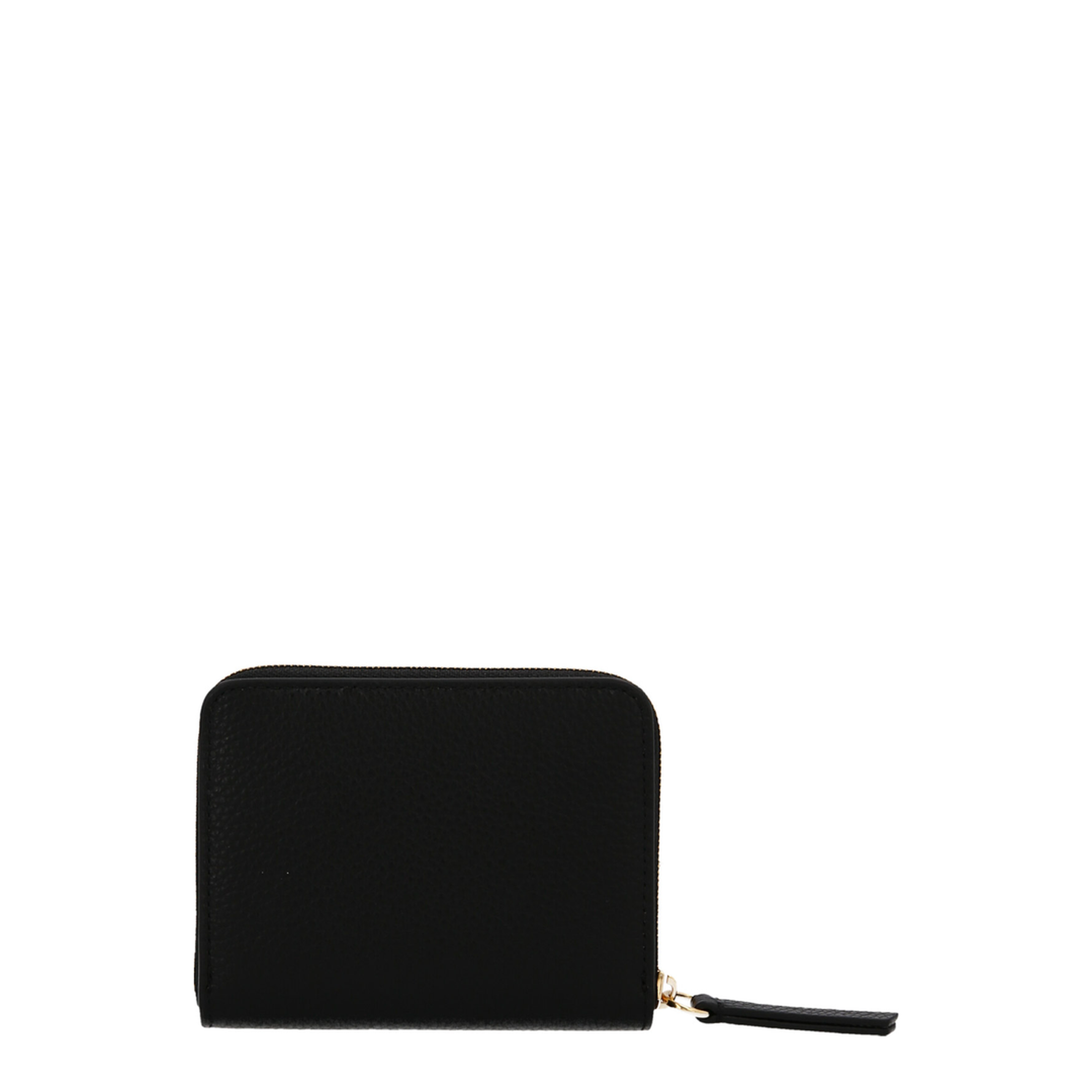 Plaque Small Classic Grain Leather Zip-Around Purse - Black - Image 5