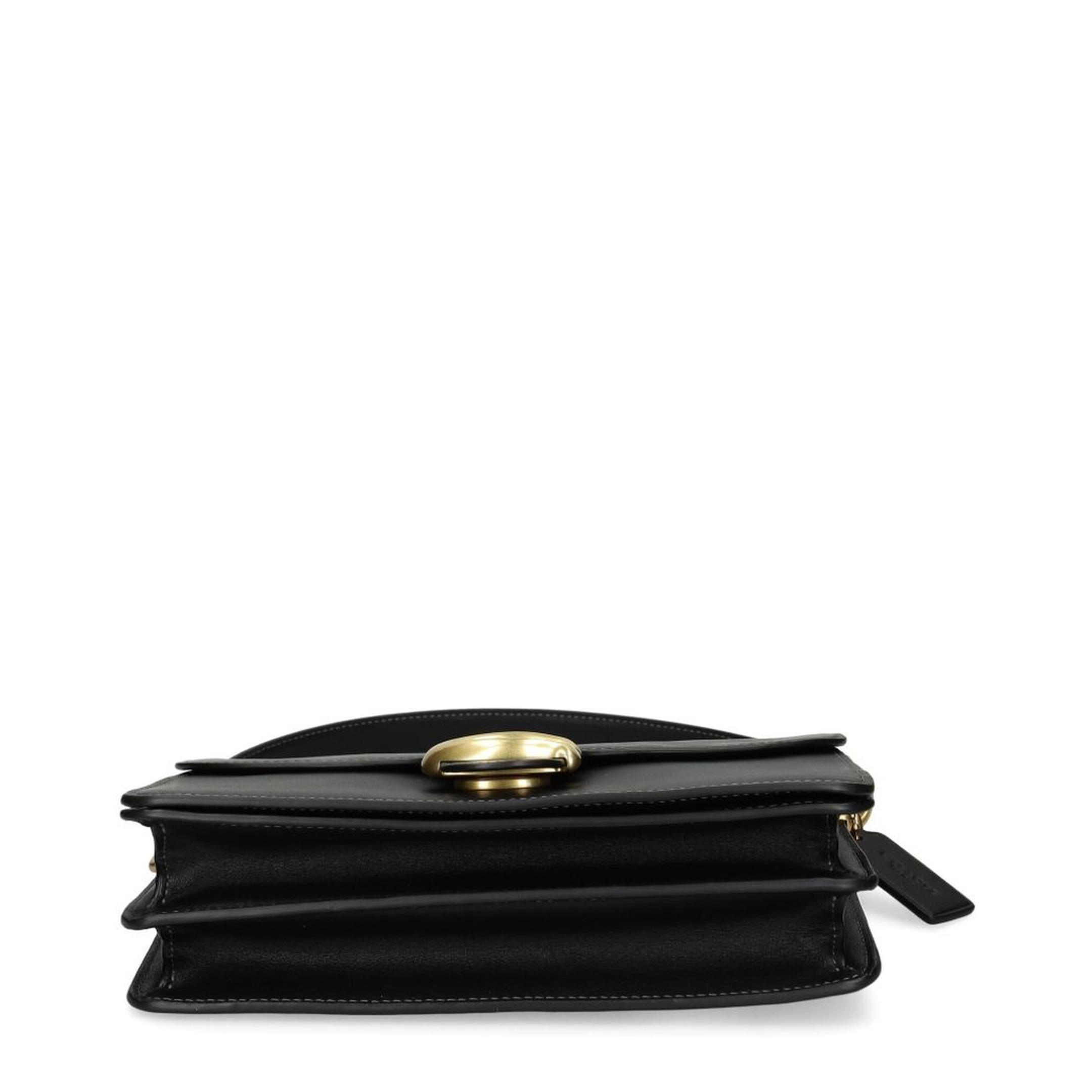 Tabby One Size Soft Grain Leather Shoulder Bag - Brass/Black - Image 6