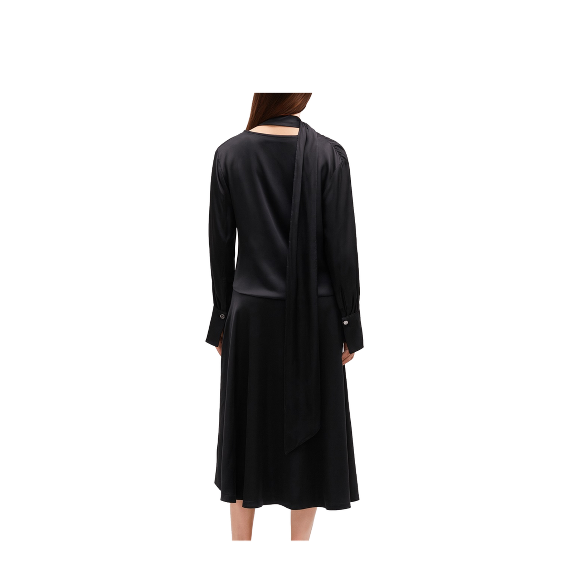 MIDI DRESS WITH SCARF - Image 3